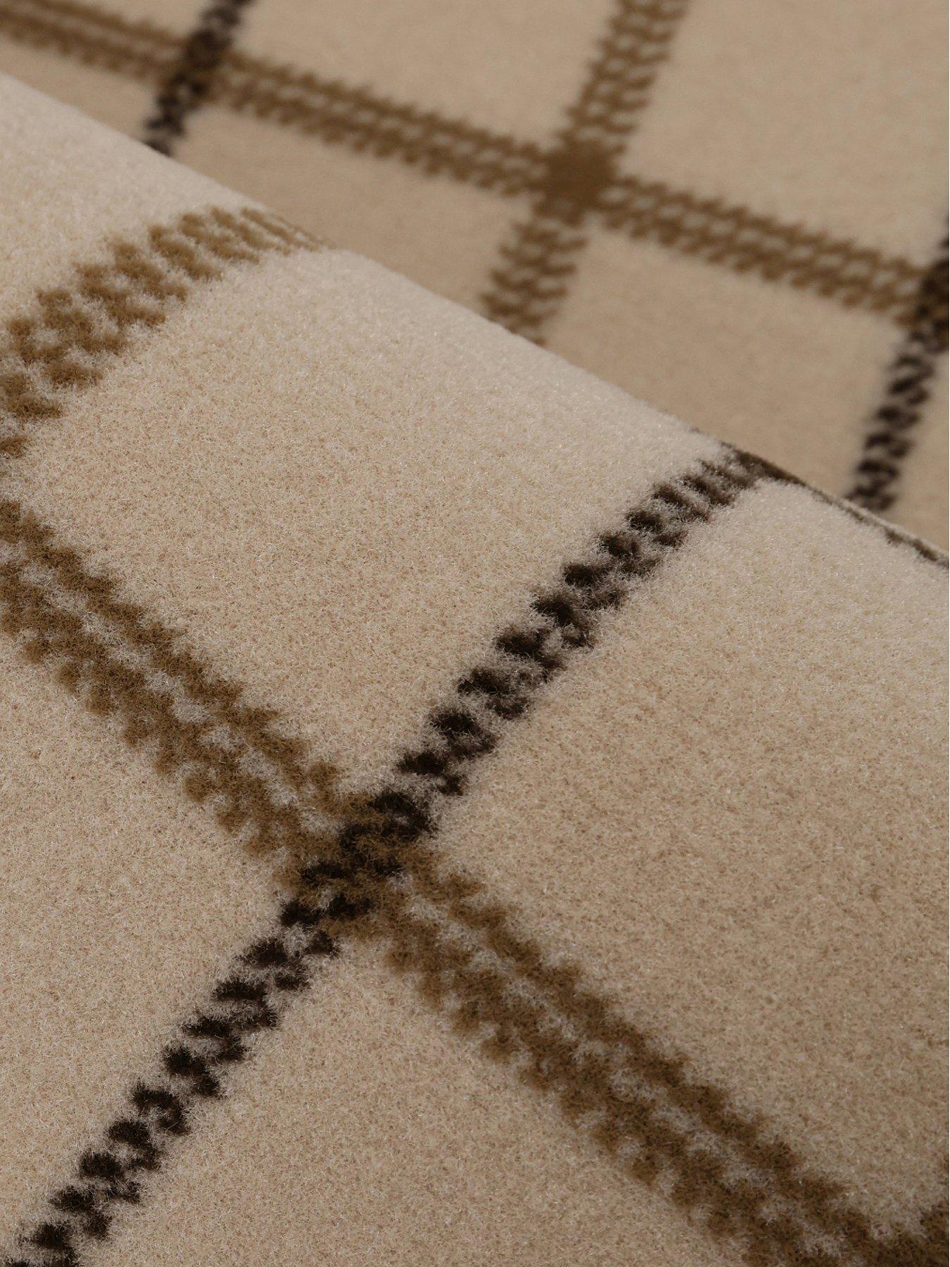  image of homemaker-taupe-check-stair-runner