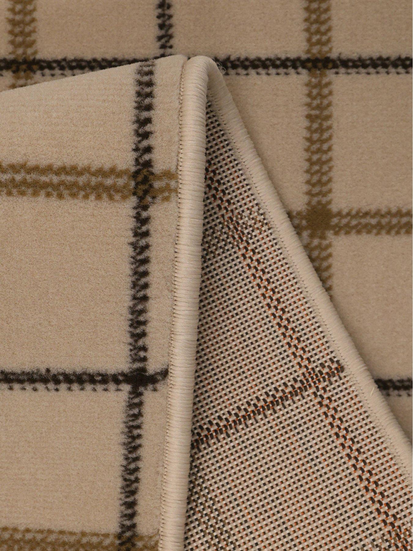  image of homemaker-taupe-check-stair-runner