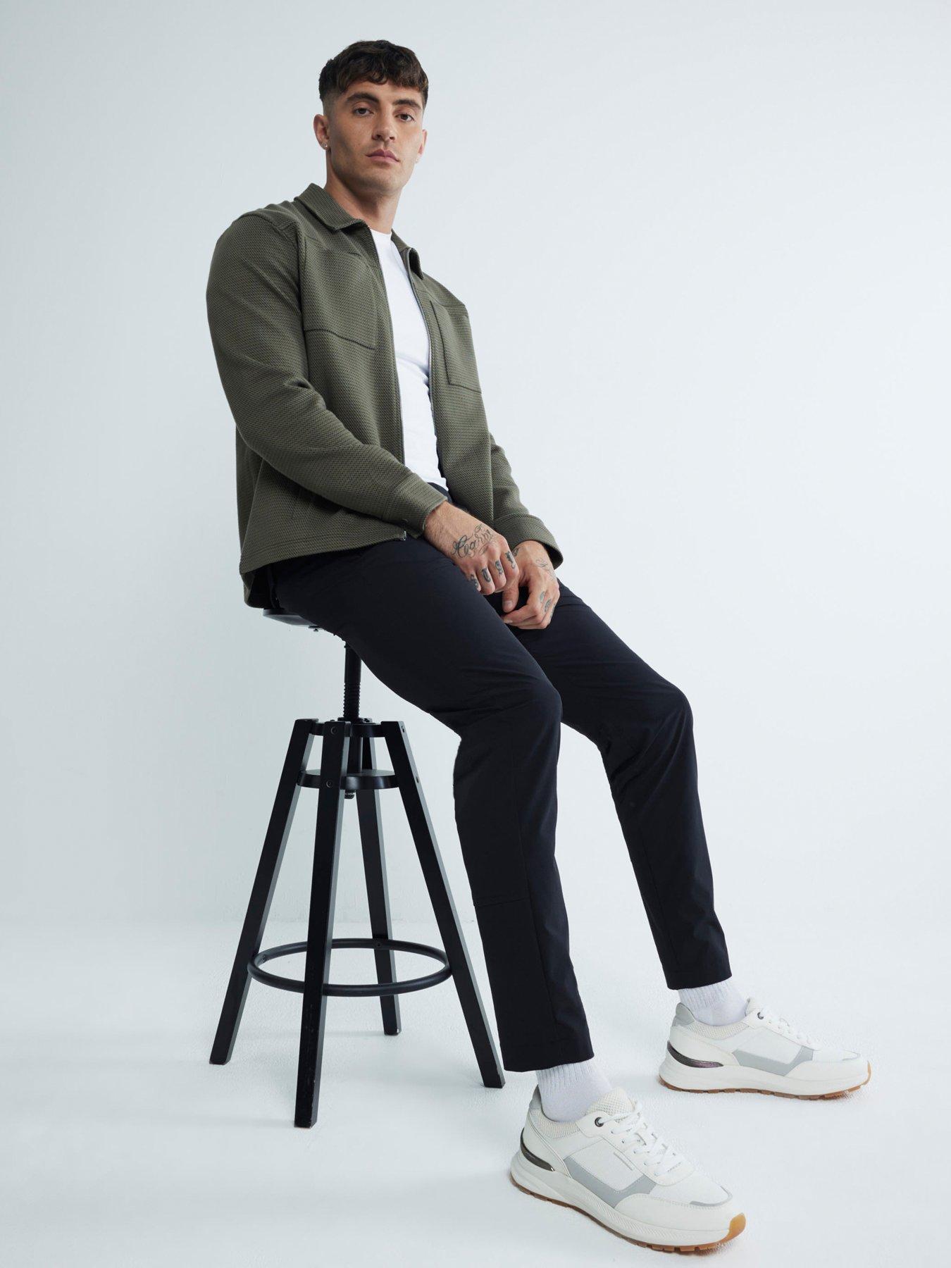 Image 3 of 5 of River Island Olivier Skinny Pull On Trousers - Black