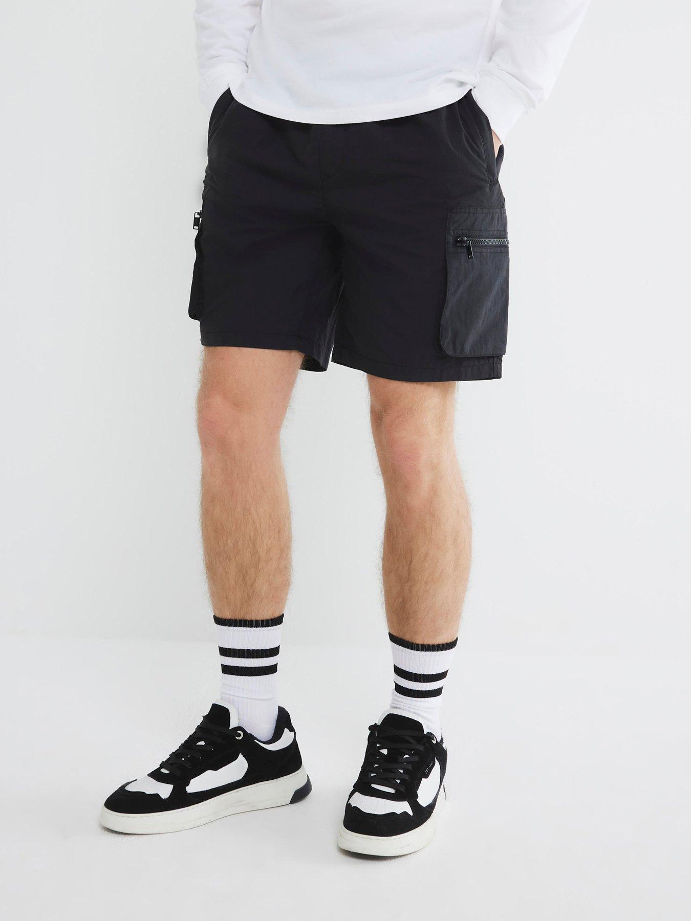 River Island Hilson Cargo Shorts - Black