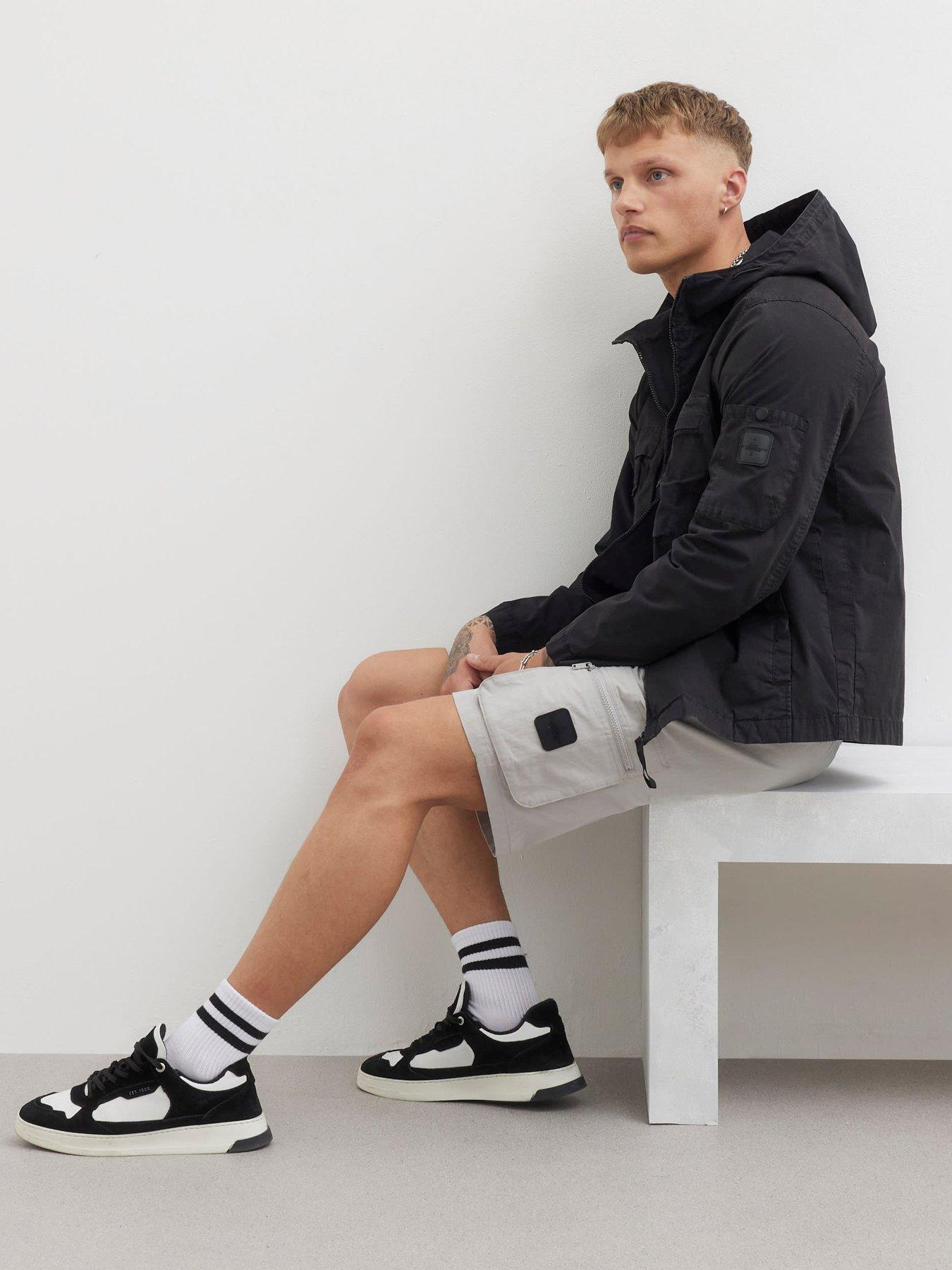 Image 4 of 5 of River Island Hilson Cargo Shorts - Grey