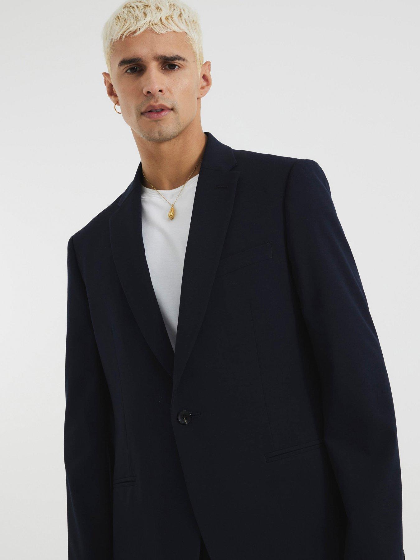 undefined Skinny Fit Suit Jacket - Navy