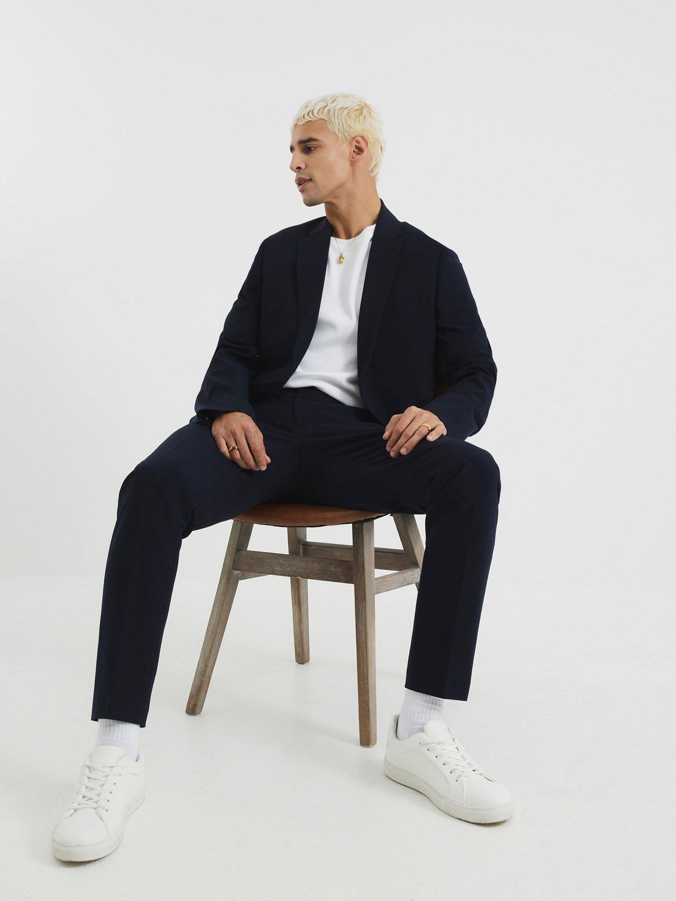 River Island Skinny Fit Suit Trousers - Navy