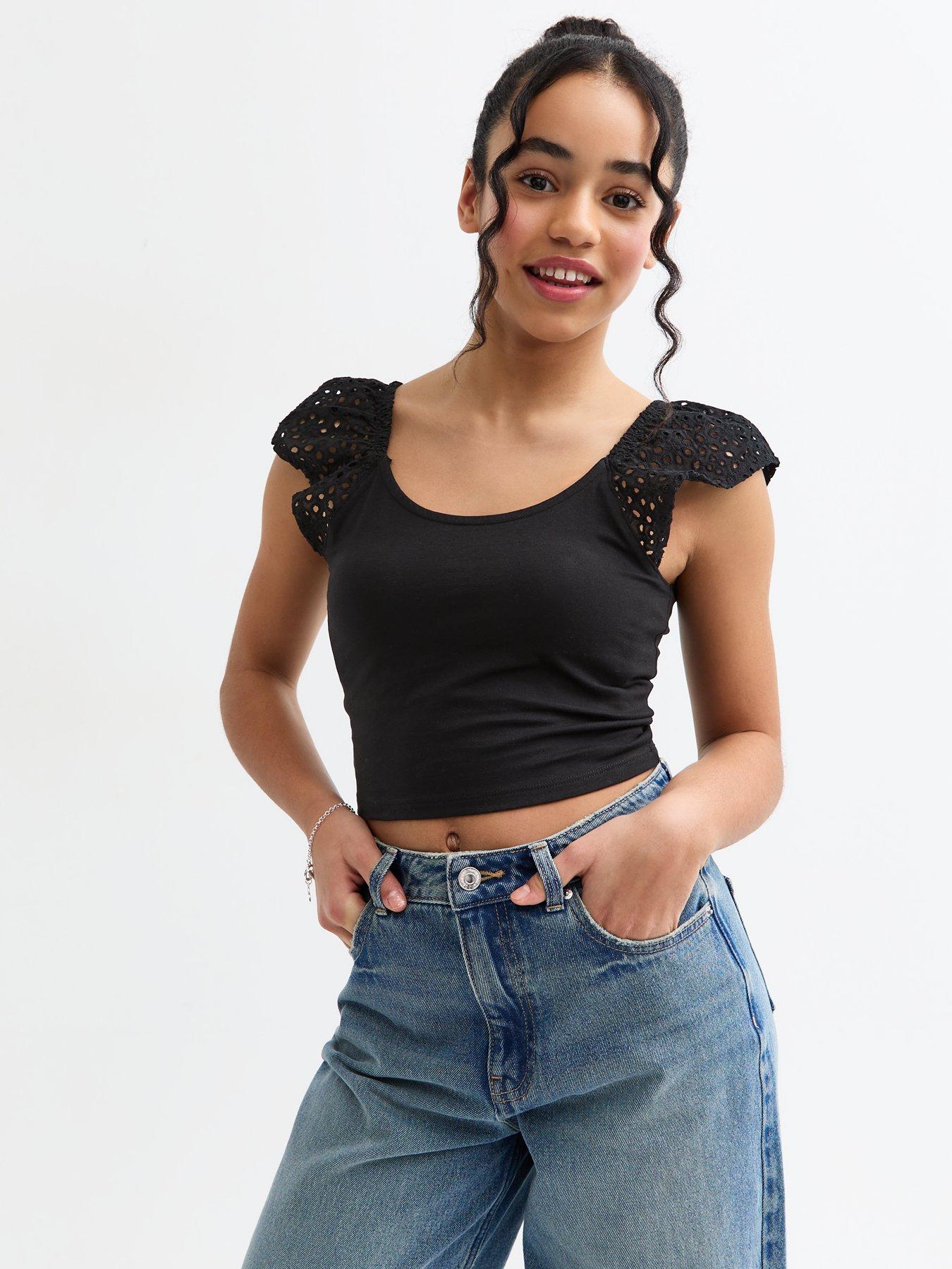 new-look-915-girls-broderie-anglaise-vest-black