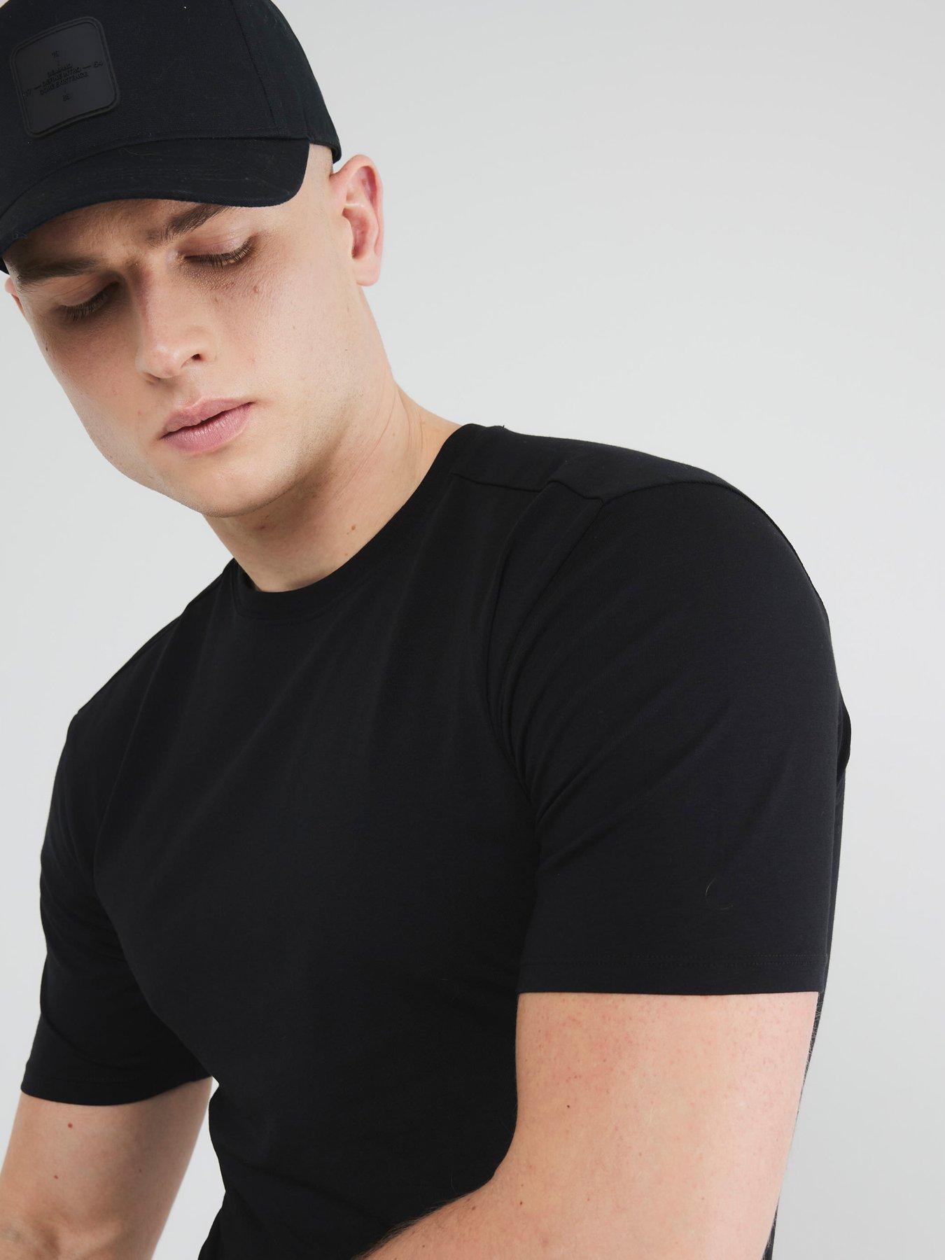 River Island Essentials Muscle Fit T-Shirt - Black | Littlewoods
