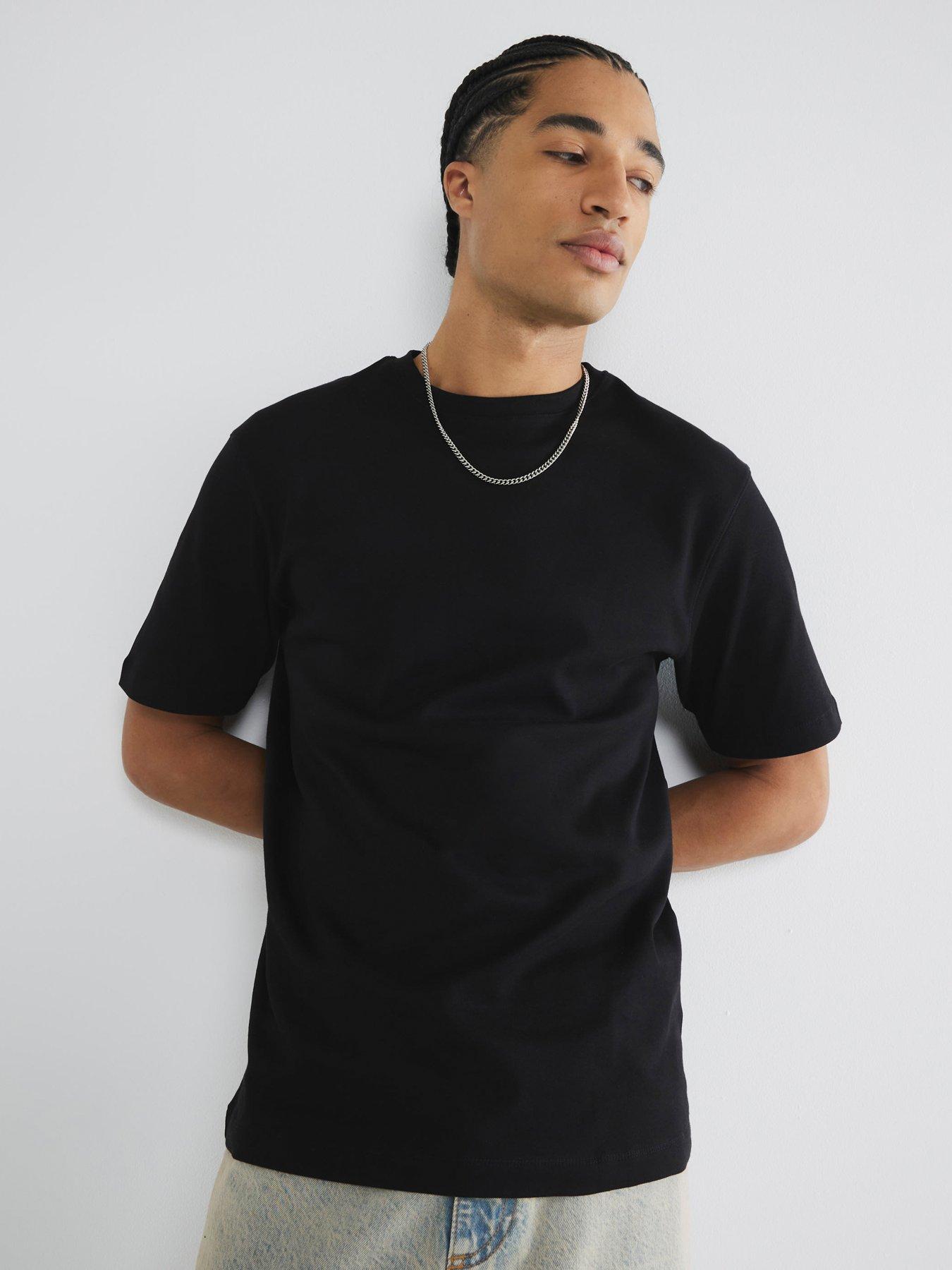  image of river-island-essentials-slim-fit-t-shirt-black