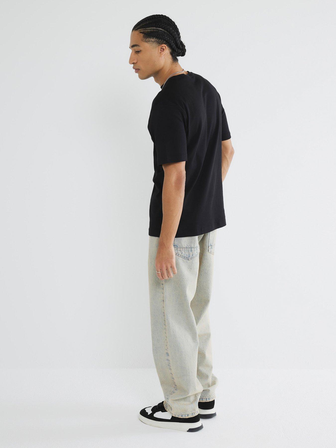  image of river-island-essentials-slim-fit-t-shirt-black