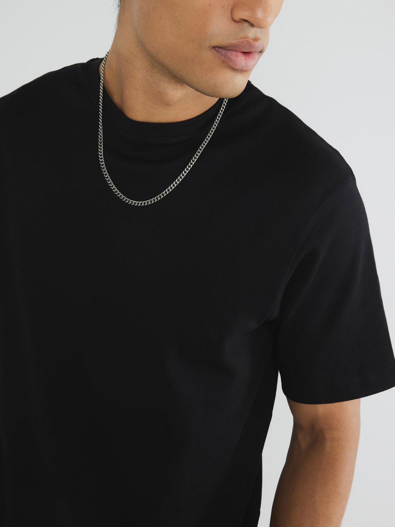  image of river-island-essentials-slim-fit-t-shirt-black