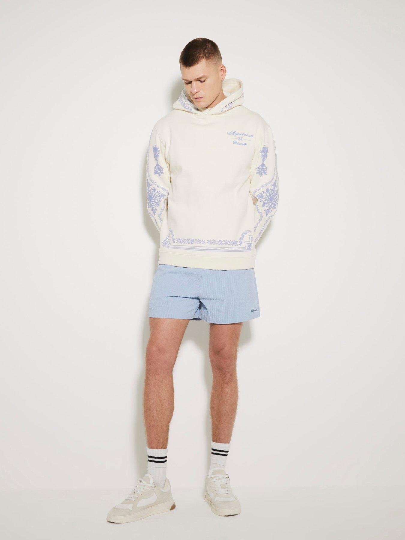  image of river-island-seersucker-swim-shorts-light-blue