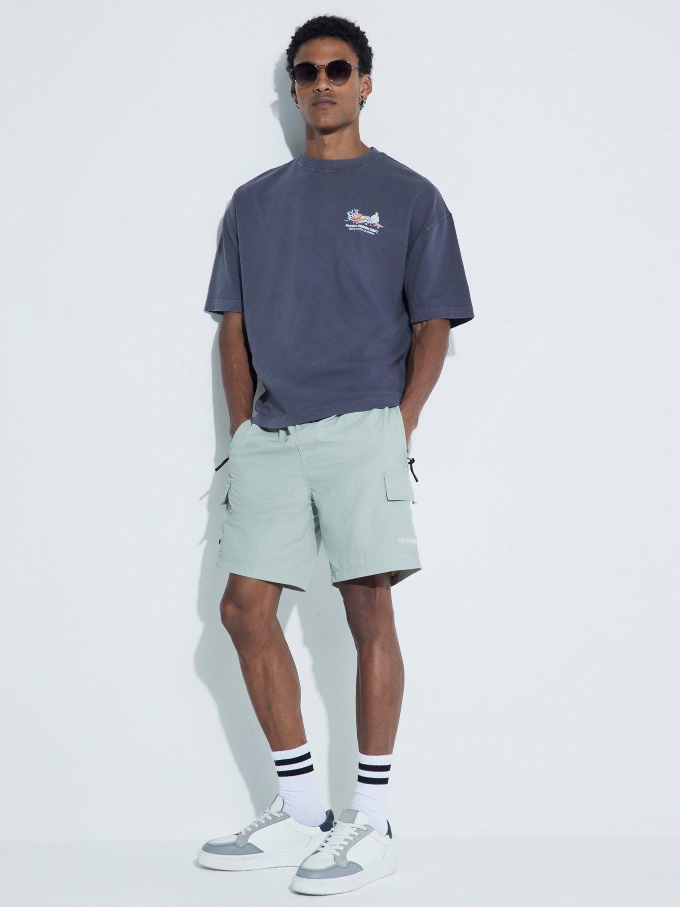 river-island-cargo-swim-shorts-light-green