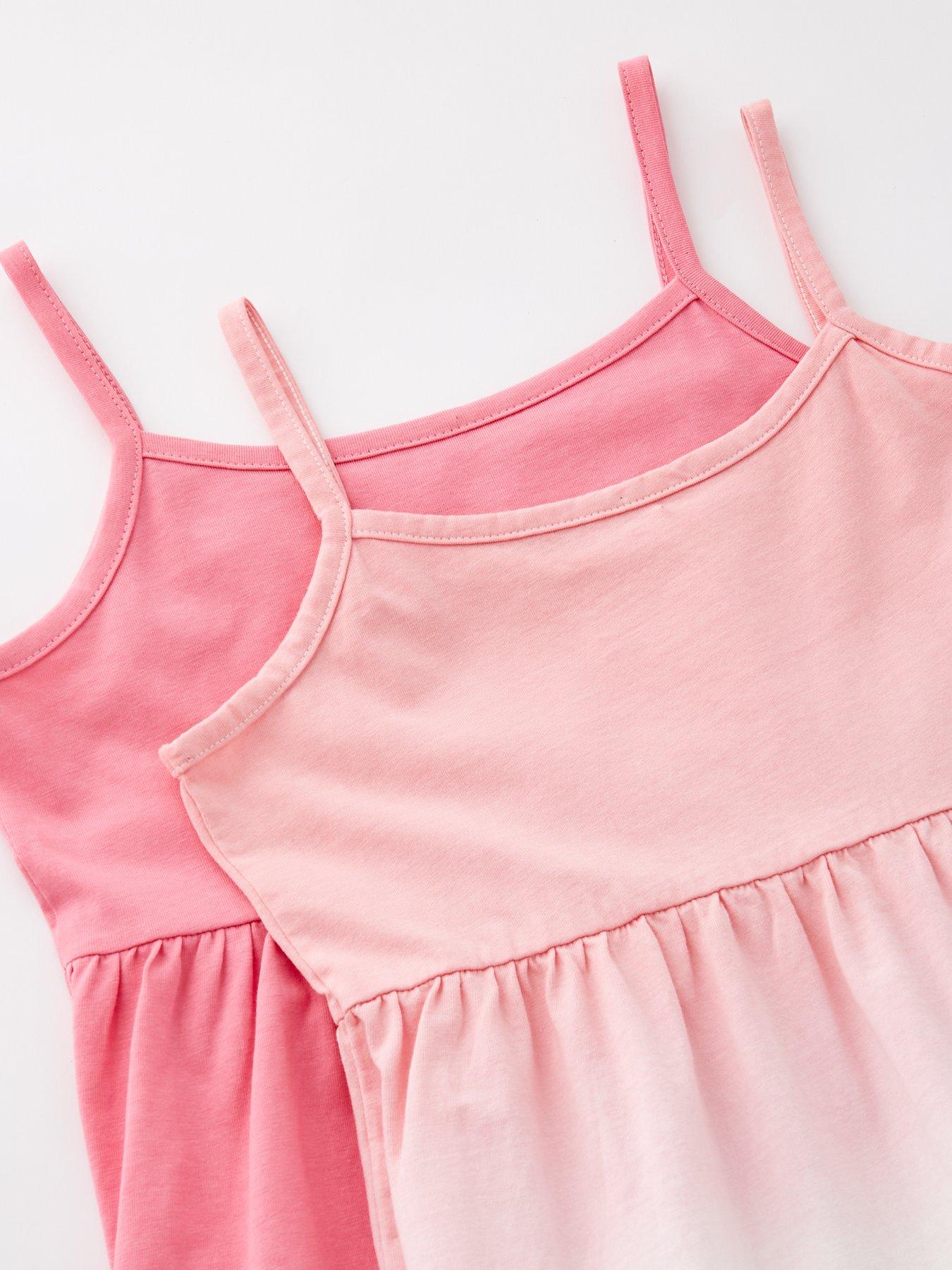  image of v-by-very-girls-2-pack-jersey-dresses-pink