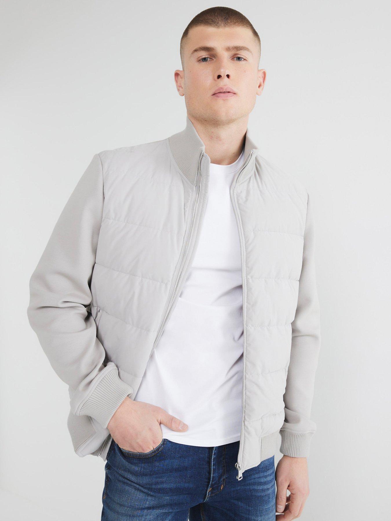 undefined Quilted Hybrid Funnel Neck - Grey