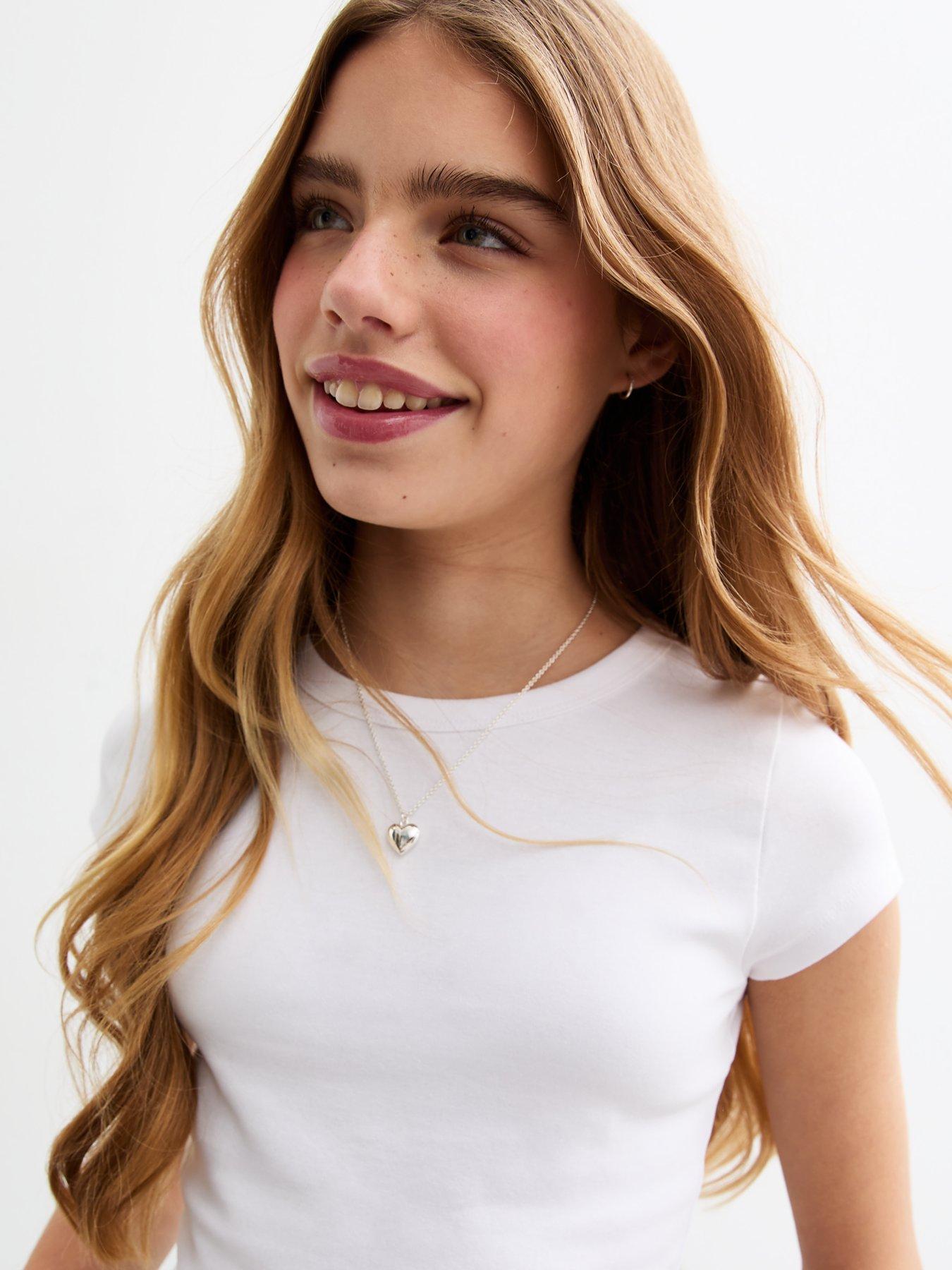 Image 4 of 5 of New Look 915 Girls Cap Sleeve Baby T-Shirt Top - White