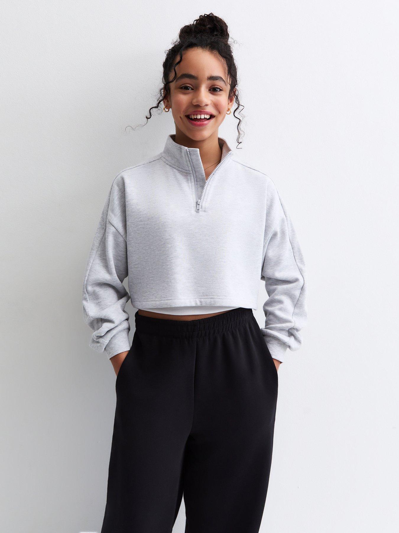 new-look-915-girls-quarter-zip-sweatshirt-grey