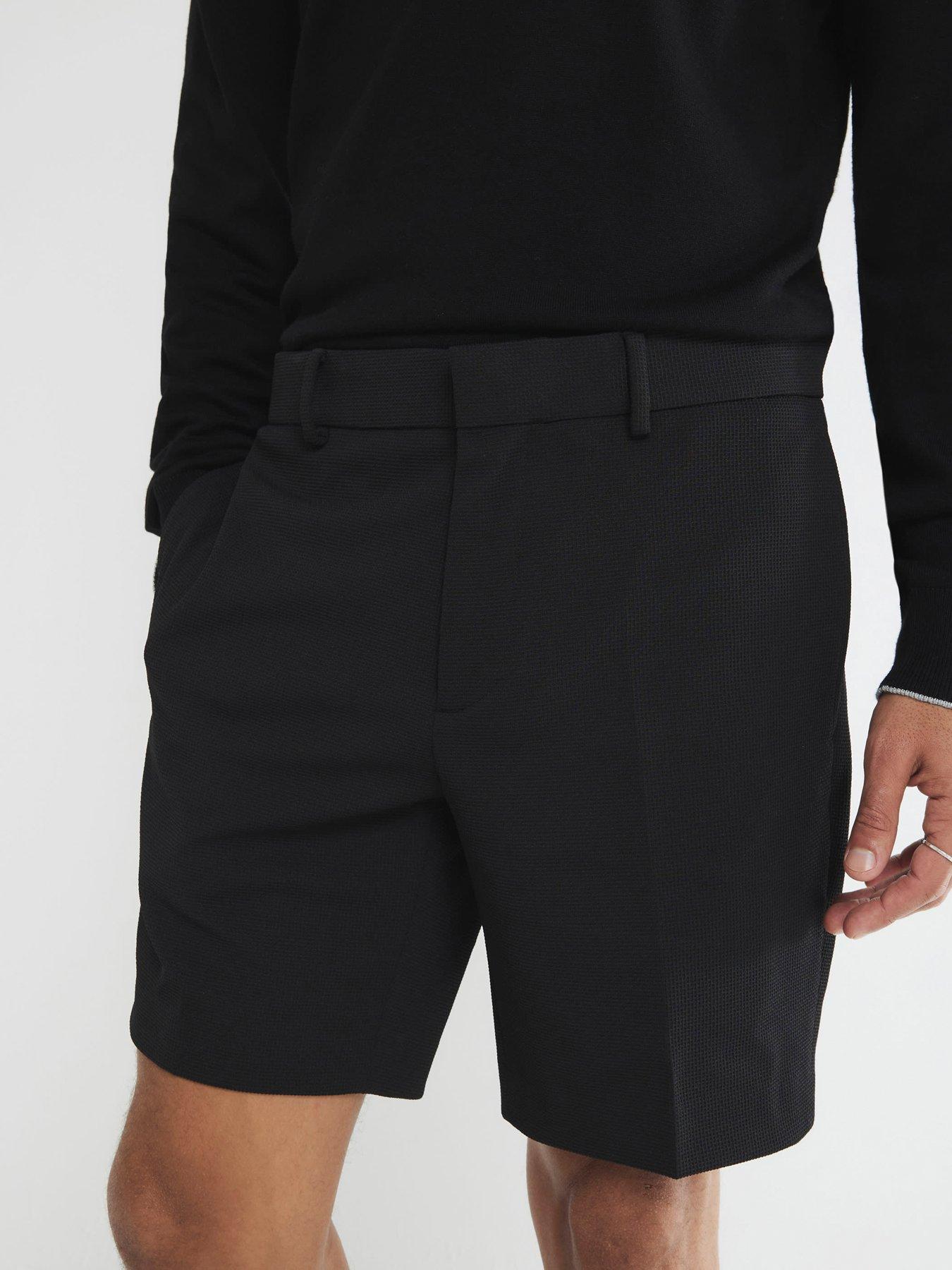  image of river-island-smart-waffle-shorts-black