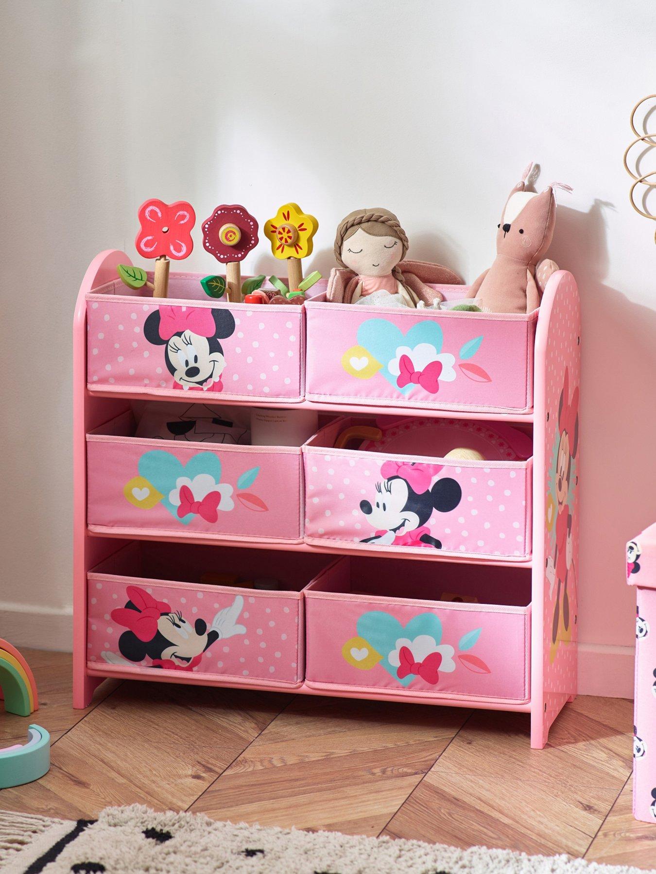 Mickey Mouse Disney Minnie Mouse Storage Unit with 6 Fabric Boxes