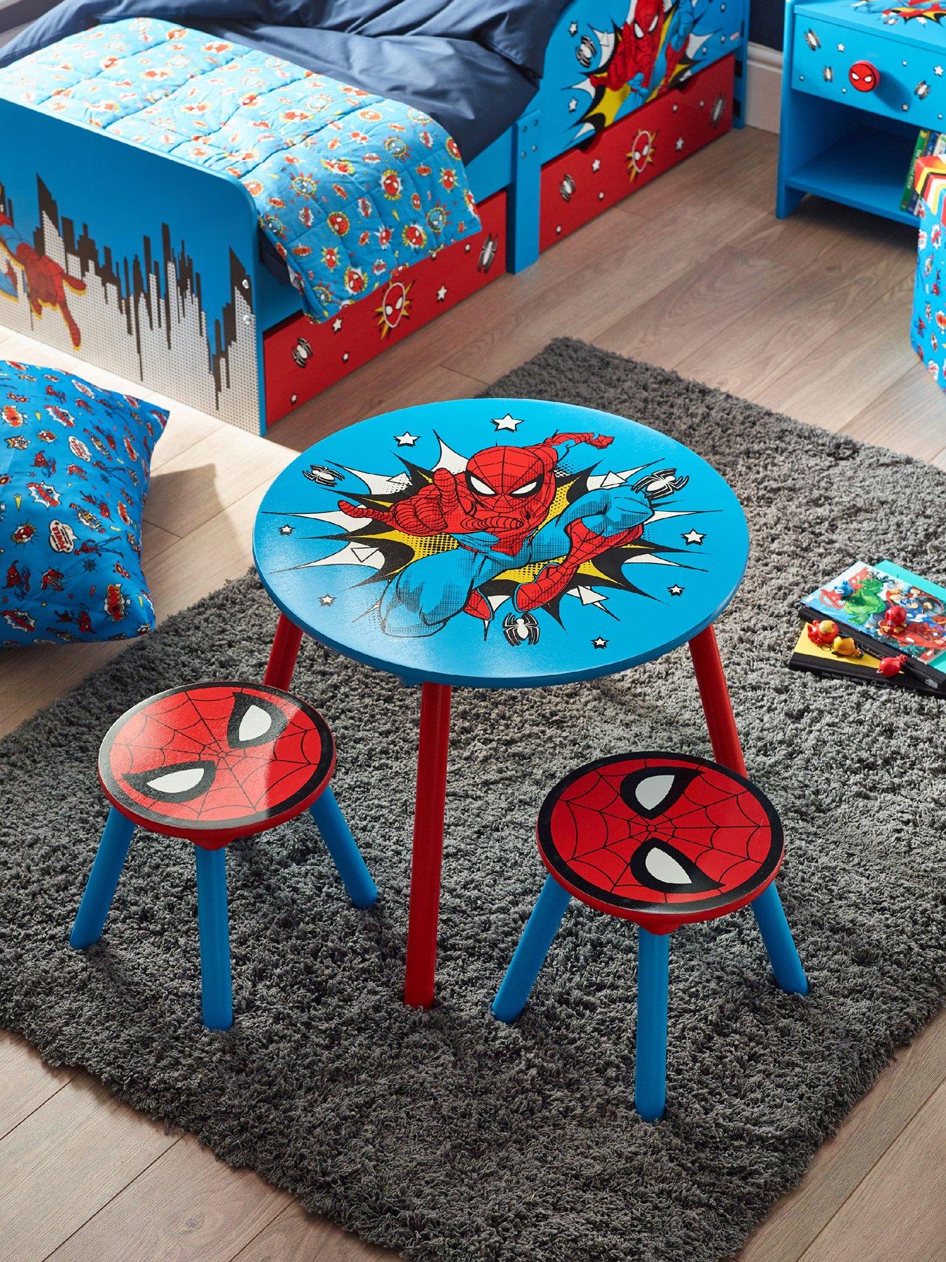 Image 1 of 7 of Spiderman Table &amp; 2 Stool Set