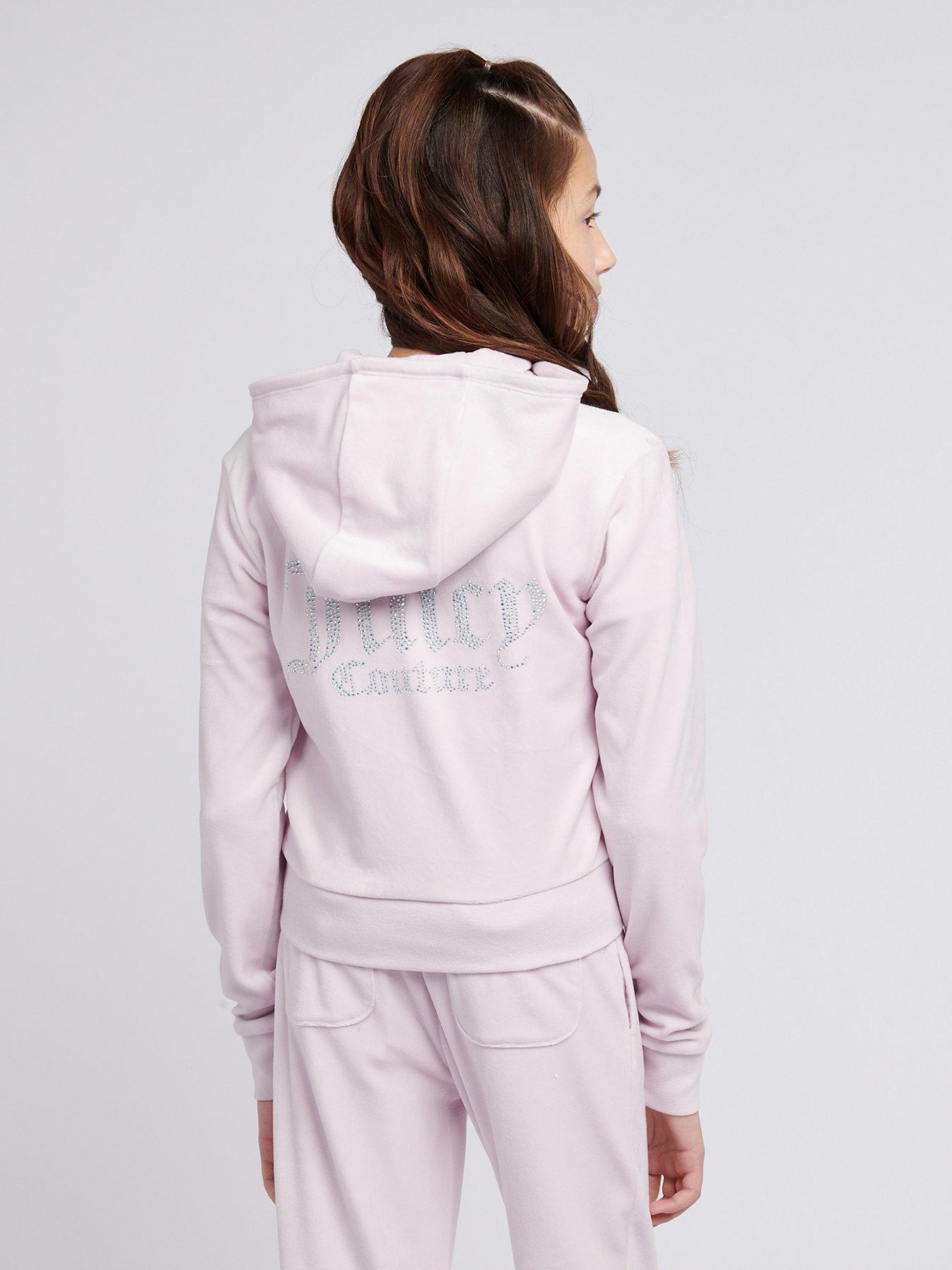  image of juicy-couture-girls-diamante-velour-zip-through-hoodie-light-pink