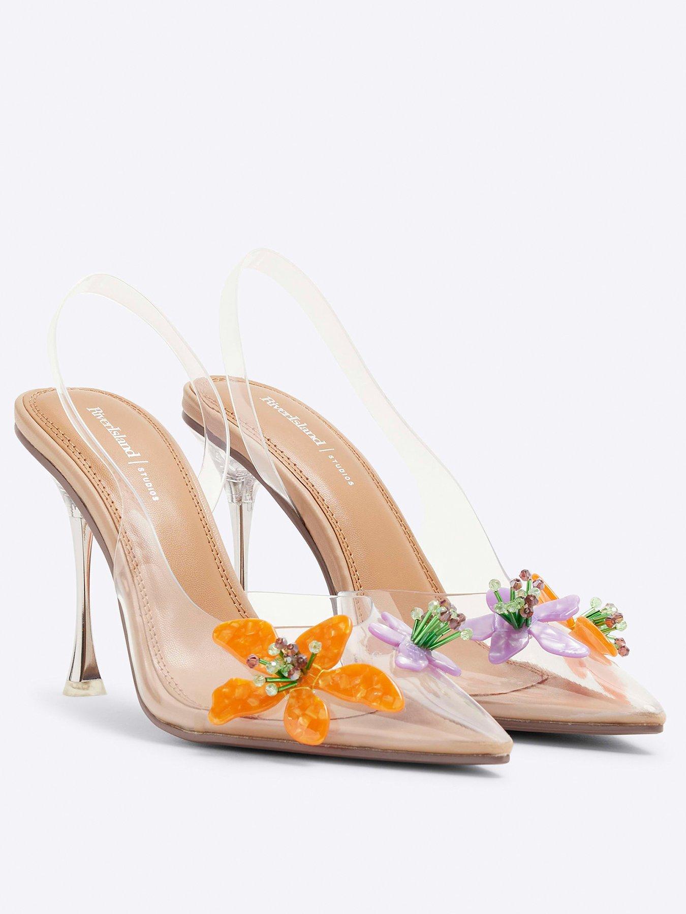 image of river-island-perspex-flower-court-shoe-clear