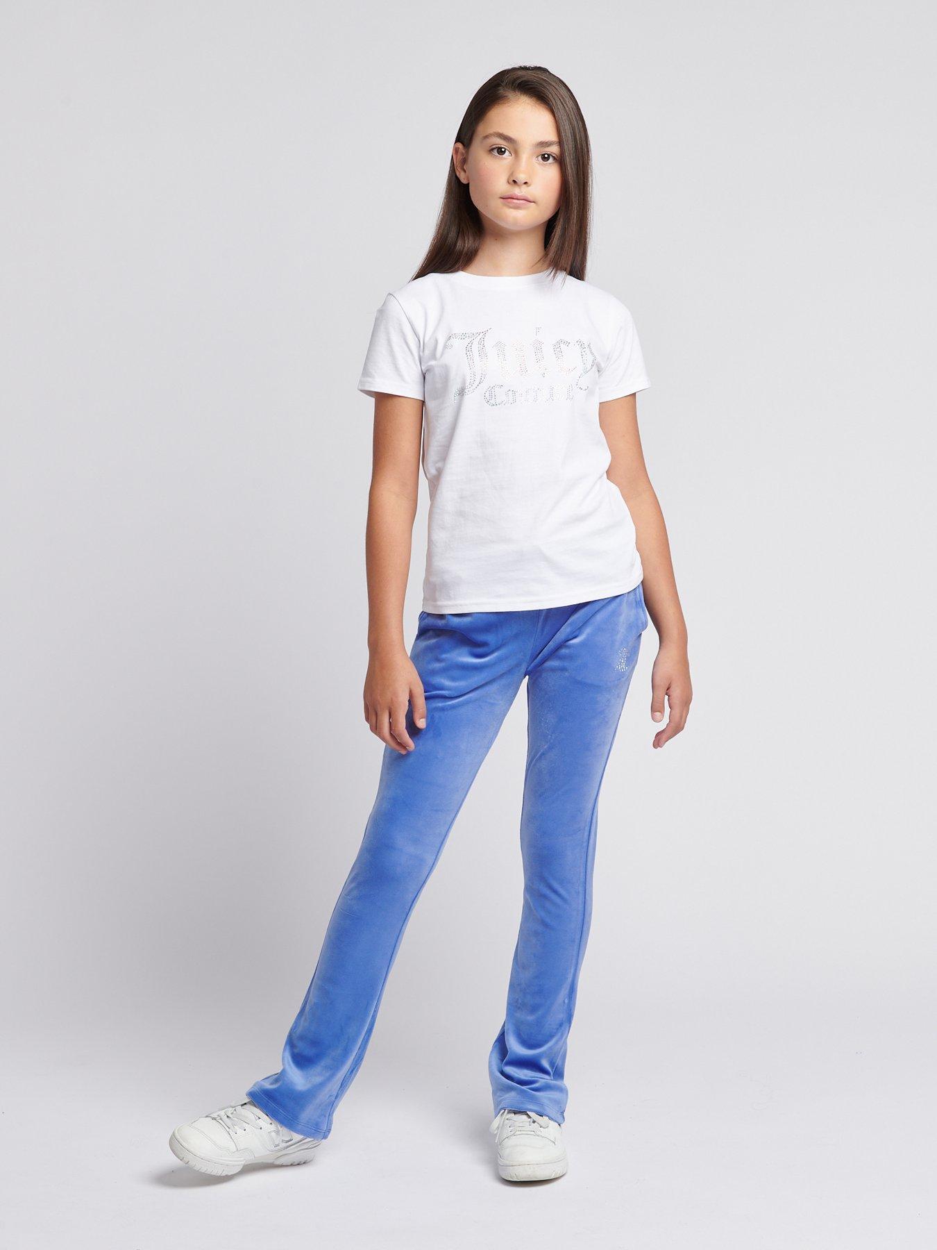  image of juicy-couture-girls-diamante-fitted-short-sleeve-t-shirt-white