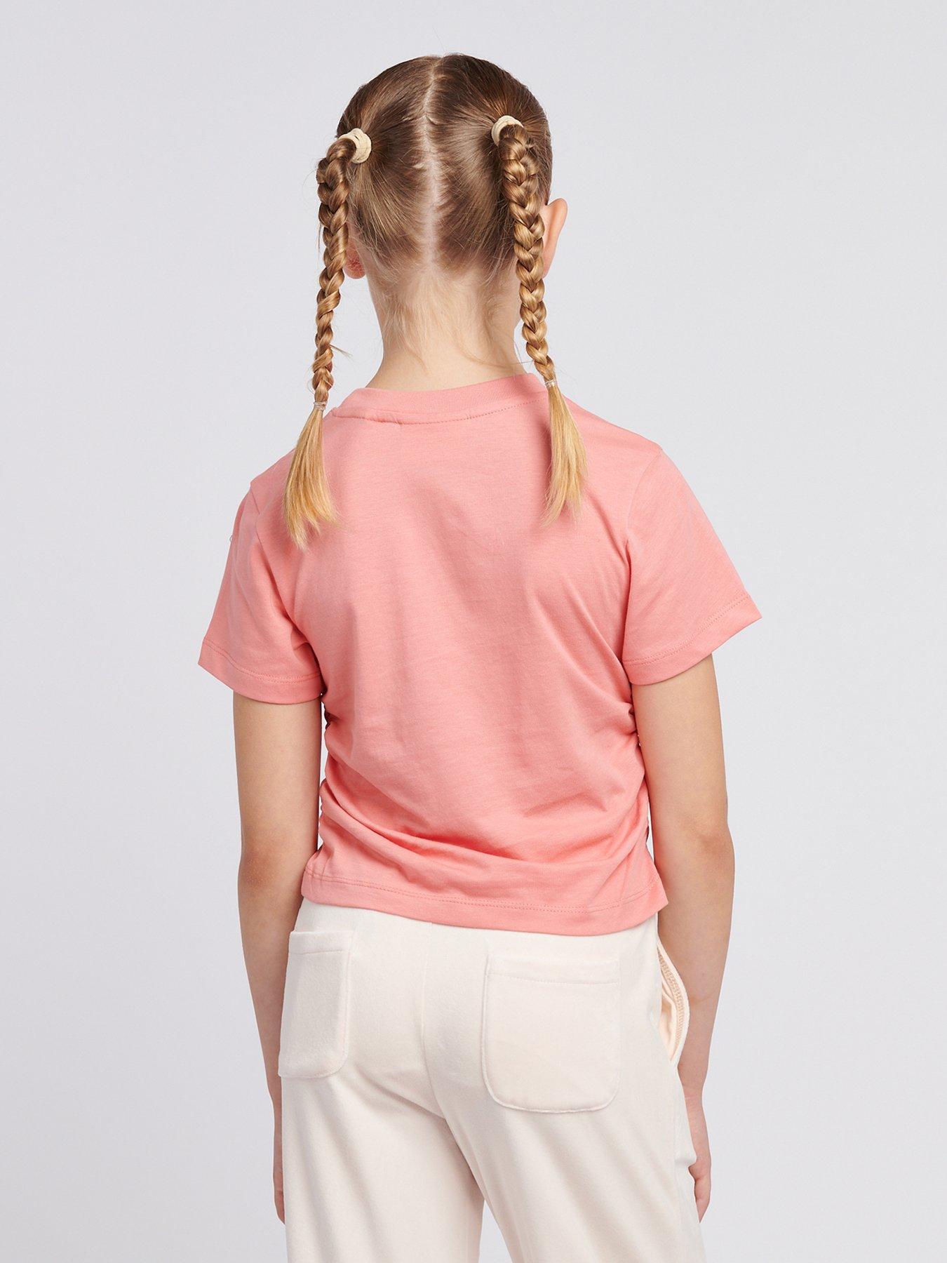  image of juicy-couture-girls-diamante-baby-short-sleeve-t-shirt-light-orange