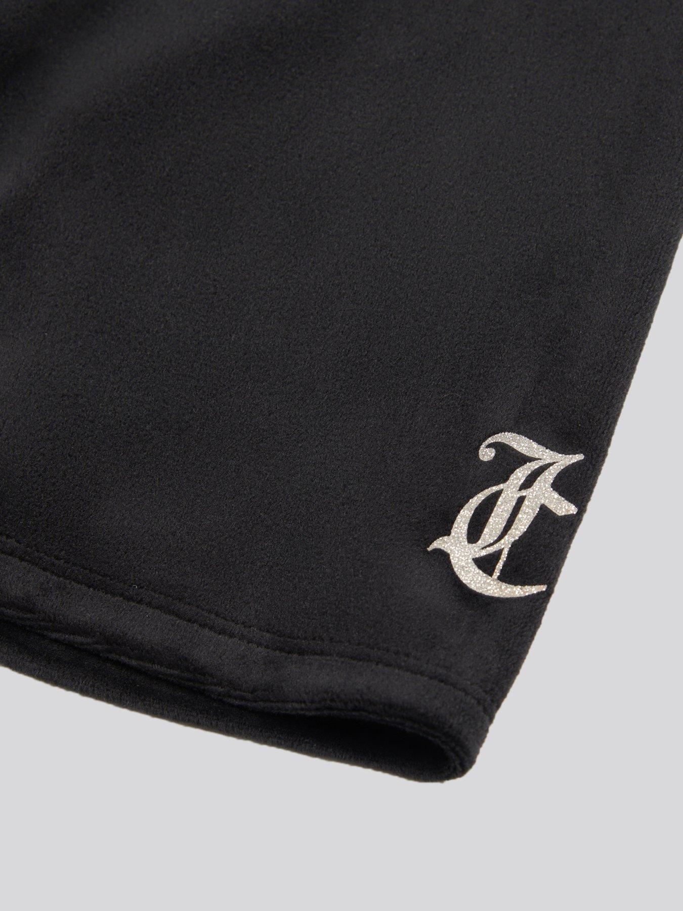 Image 5 of 5 of Juicy Couture Girls Loose T-Shirt &amp; Velour Cycling Short Set - Black