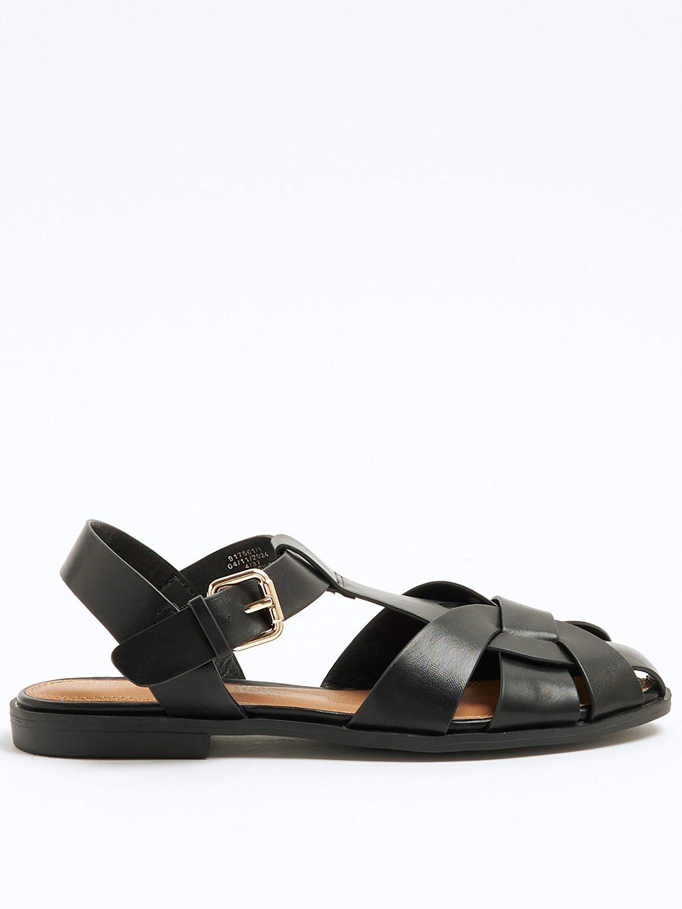 undefined Closed Toe Fisherman Sandal - Black