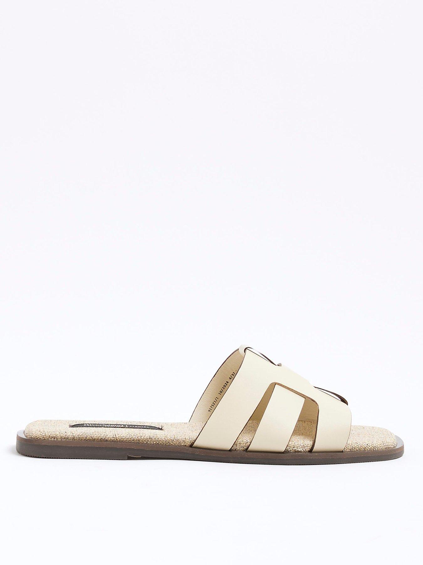  image of river-island-weave-mule-flat-sandal-beige