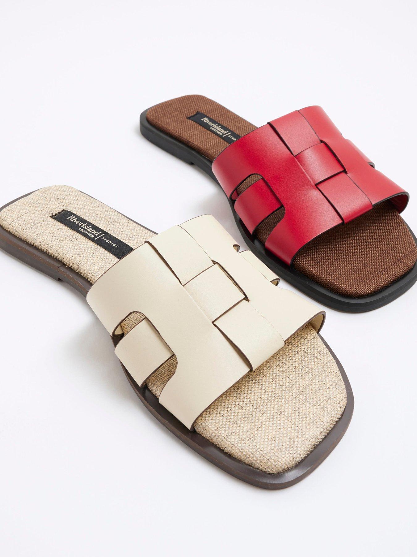 image of river-island-weave-mule-flat-sandal-beige