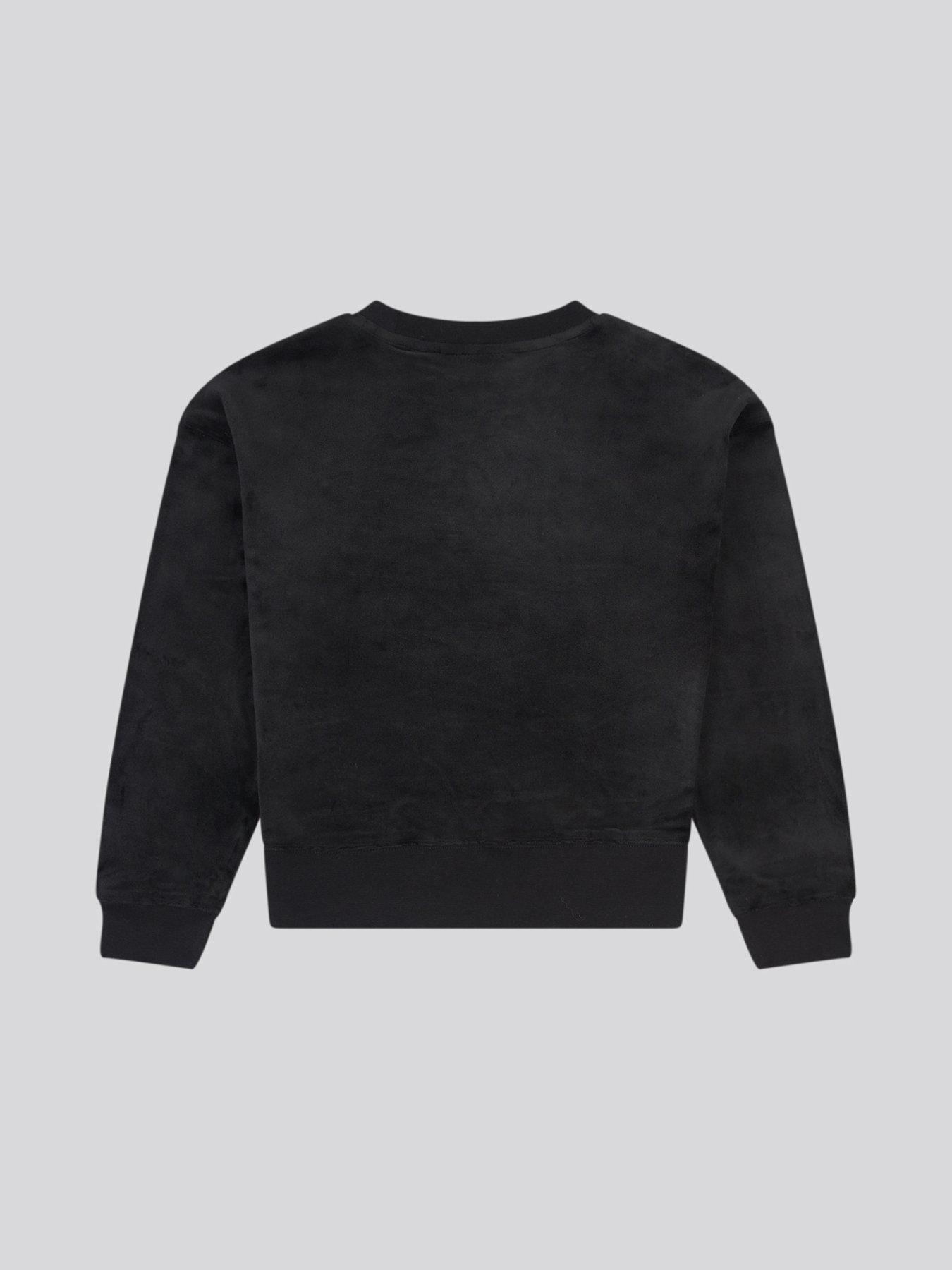  image of juicy-couture-girls-diamante-crew-neck-sweatshirt-black