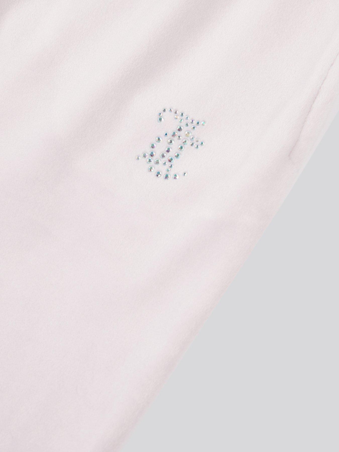 Image 7 of 7 of Juicy Couture Girls Diamante Velour Bootcut Joggers - Light Pink