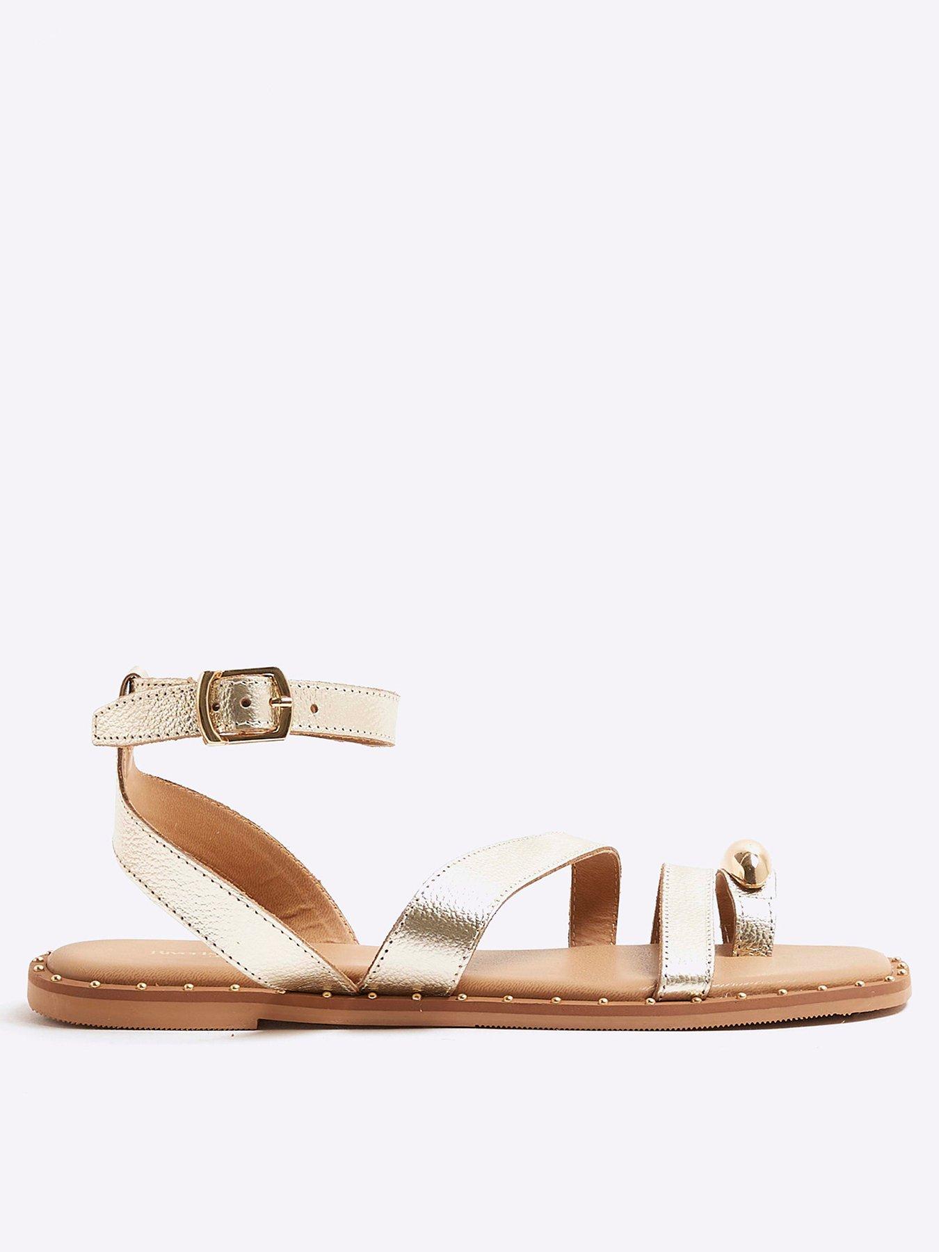 river-island-studded-toe-clip-sandal-gold