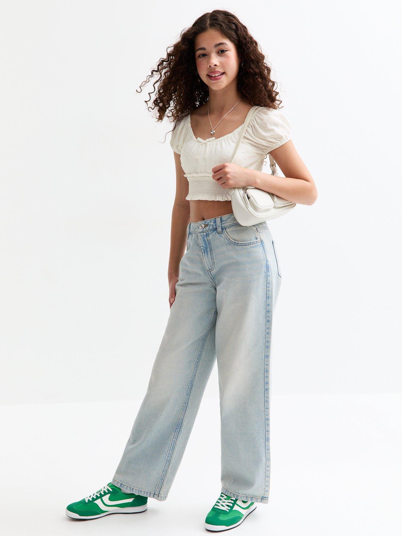  image of new-look-915-milkmaid-dobby-puff-sleeve-shirt-white