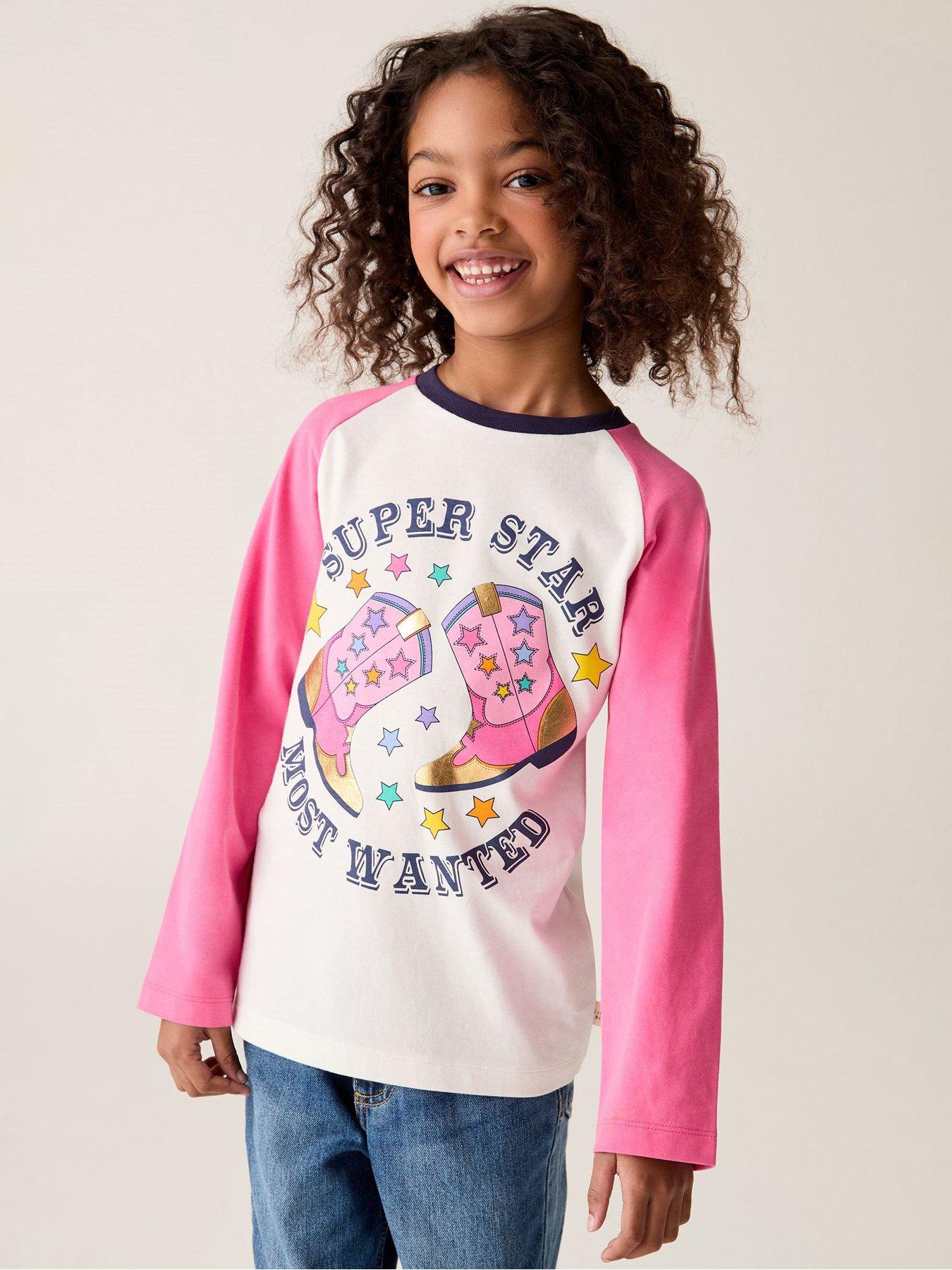 undefined Girls Super Cowboy Long Sleeve T-Shirt - Pink