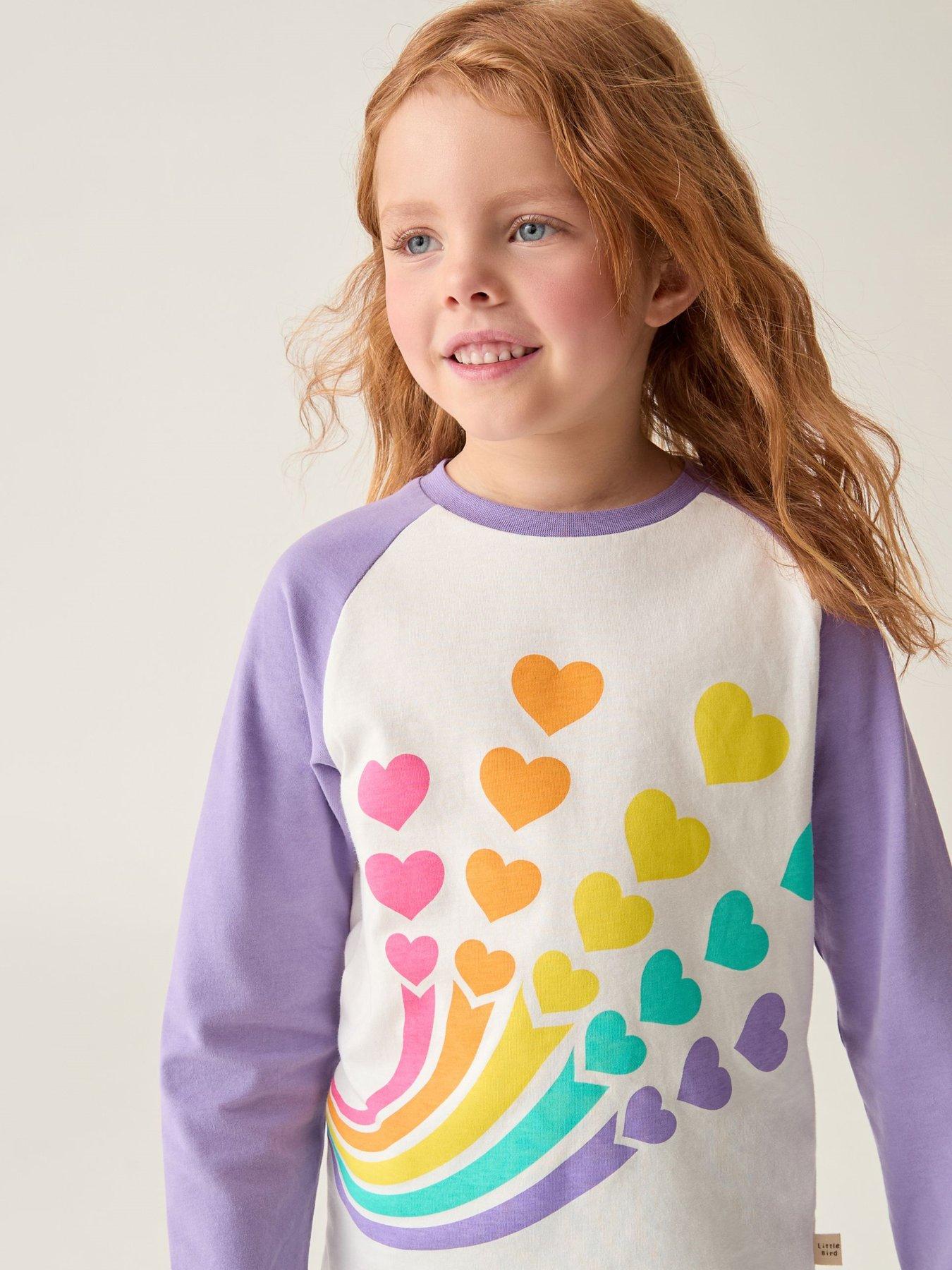  image of little-bird-girls-shooting-heart-long-sleeve-t-shirt-purple