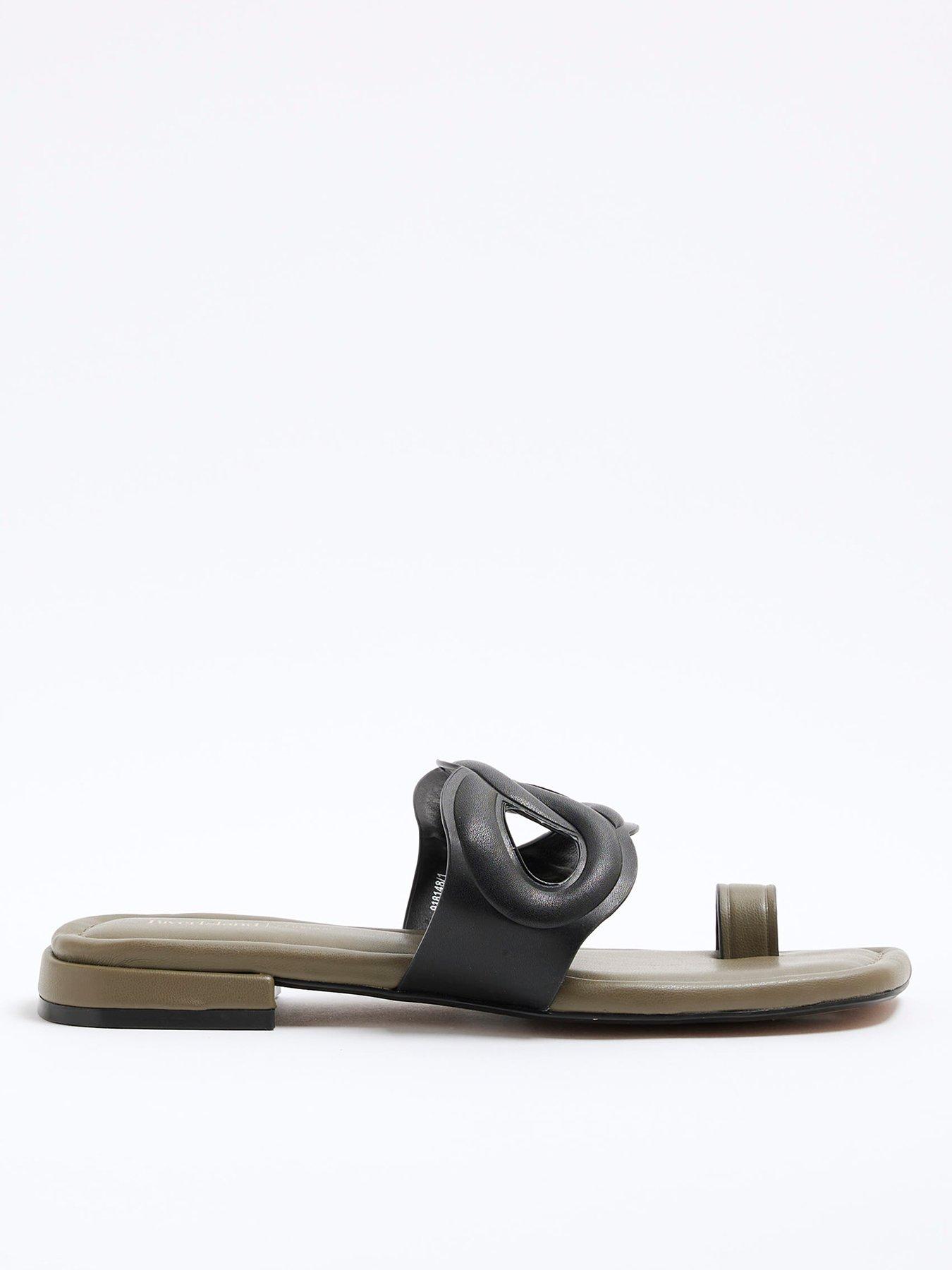 river-island-toe-loop-flat-sandal-green