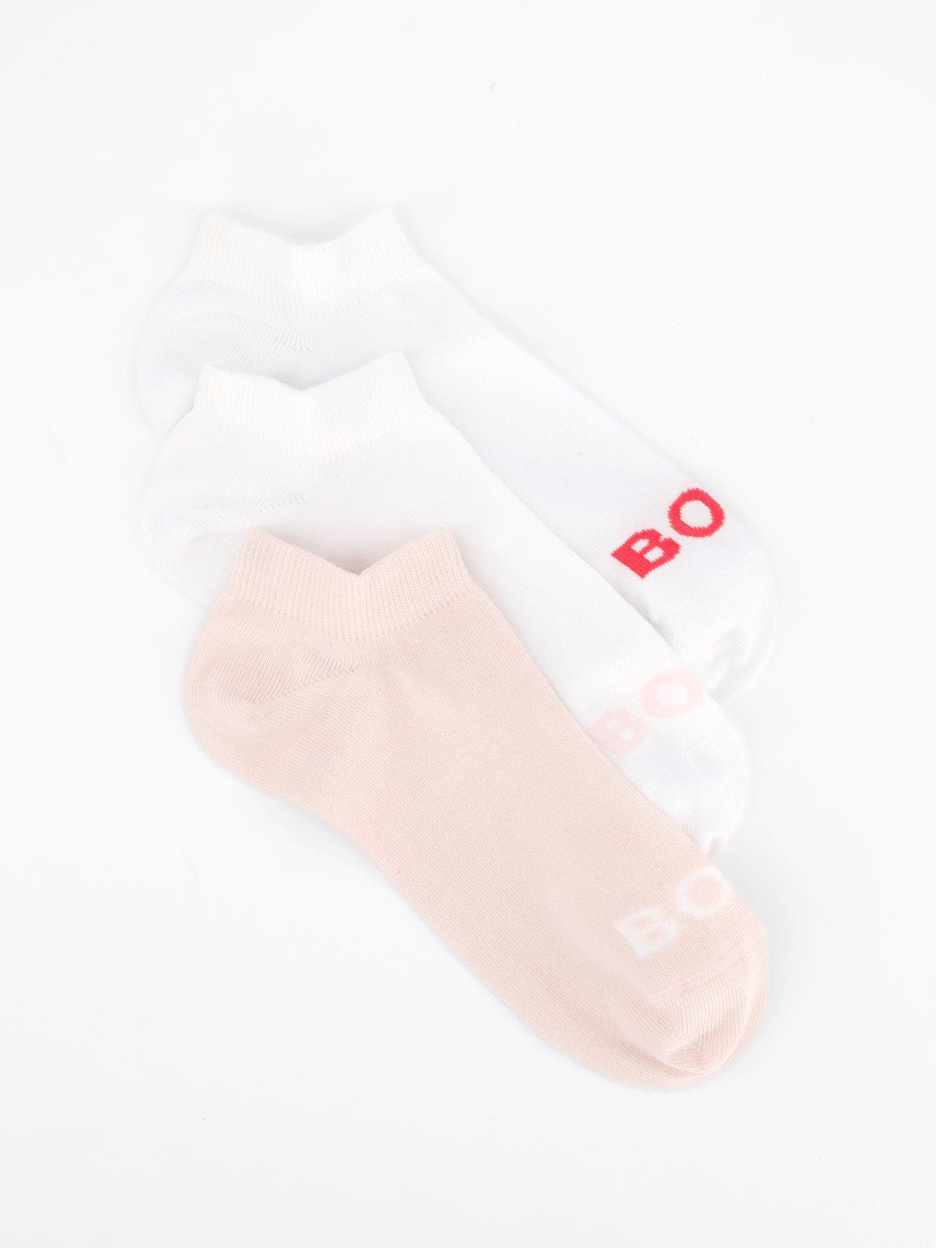 undefined 3 Pack Logo Ankle Sock - Light/Pastel Pink