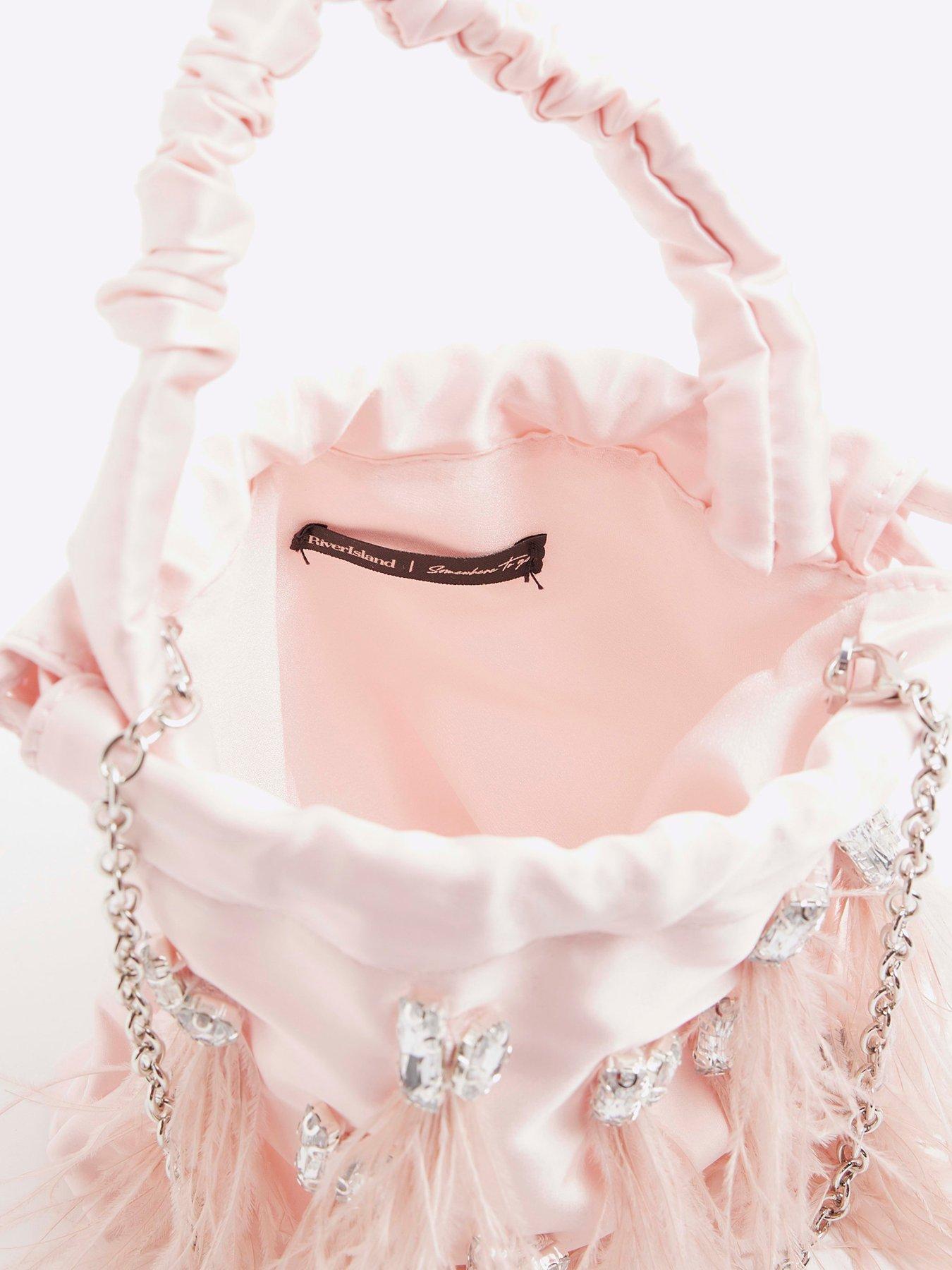  image of river-island-feather-embellished-bag-pink