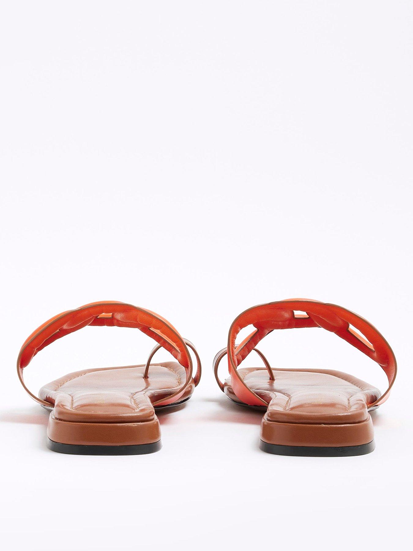  image of river-island-toe-loop-slat-sandal-orange