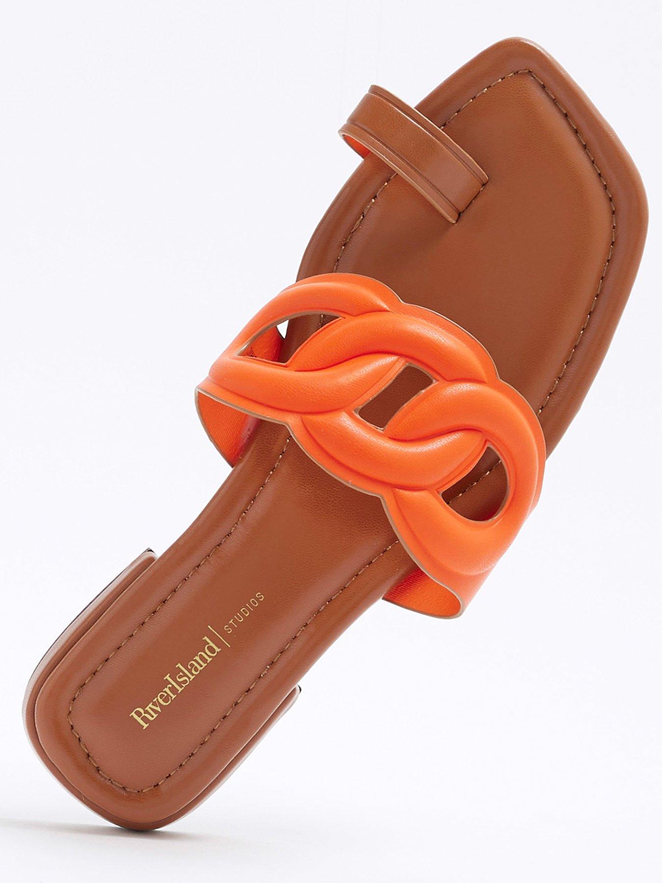  image of river-island-toe-loop-slat-sandal-orange