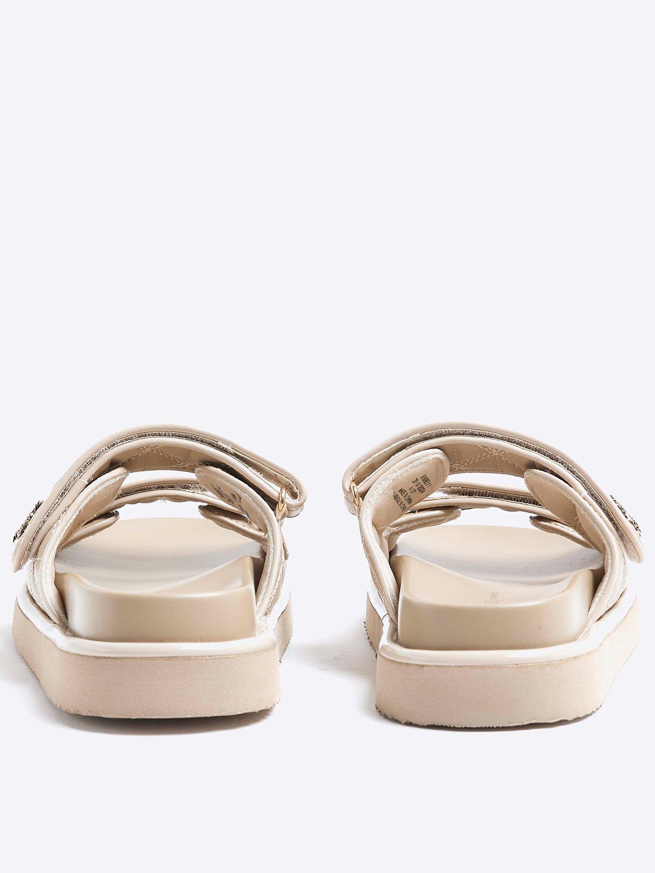  image of river-island-quilted-chunky-sandal-beige