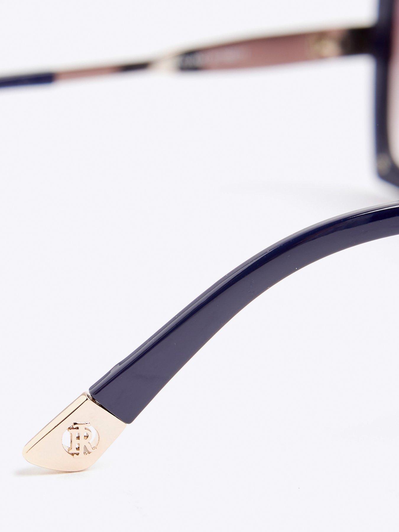  image of river-island-oversized-metal-glam-square-sunglasses-navy
