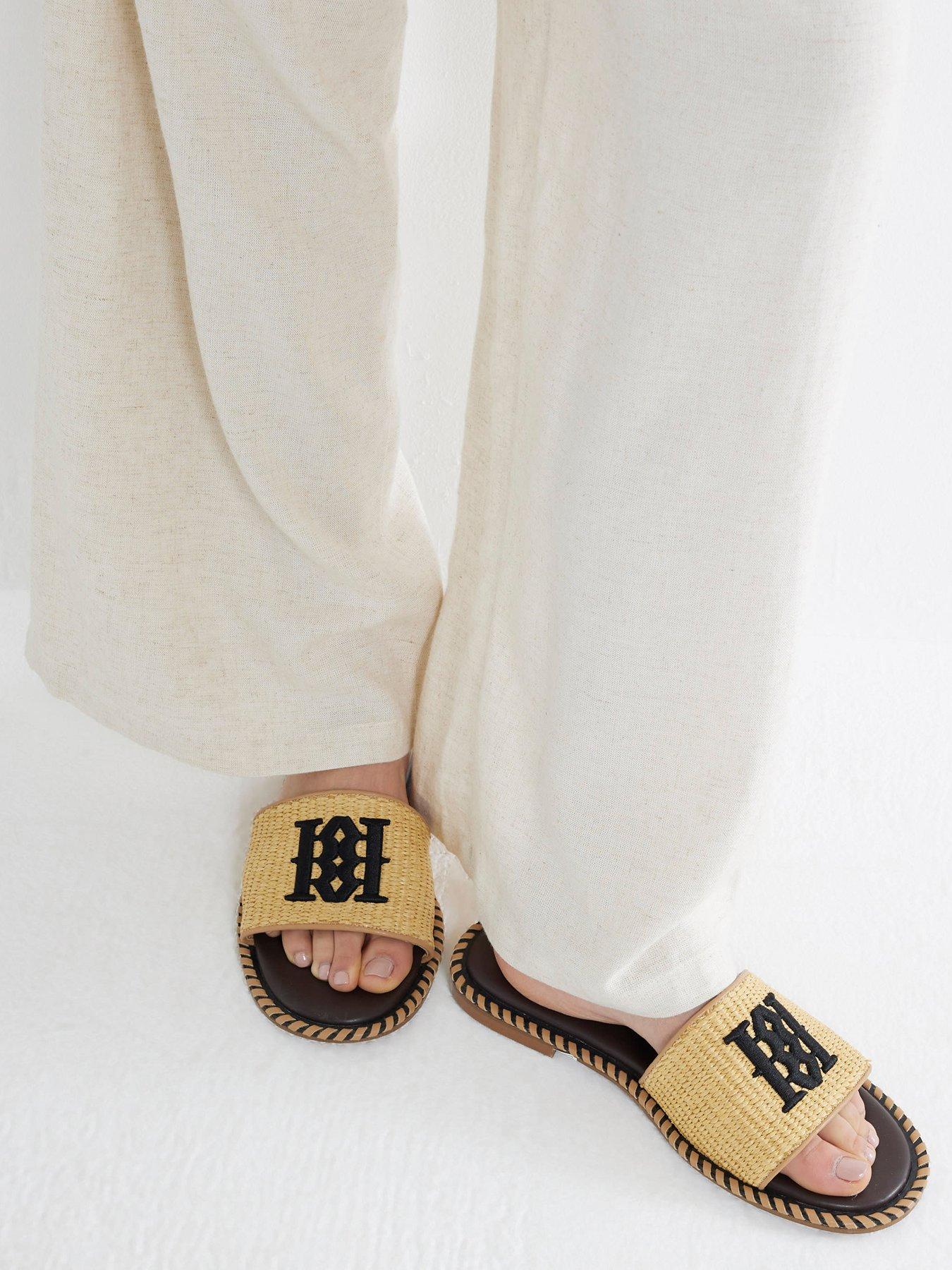 river-island-raffia-flat-sandal-brown