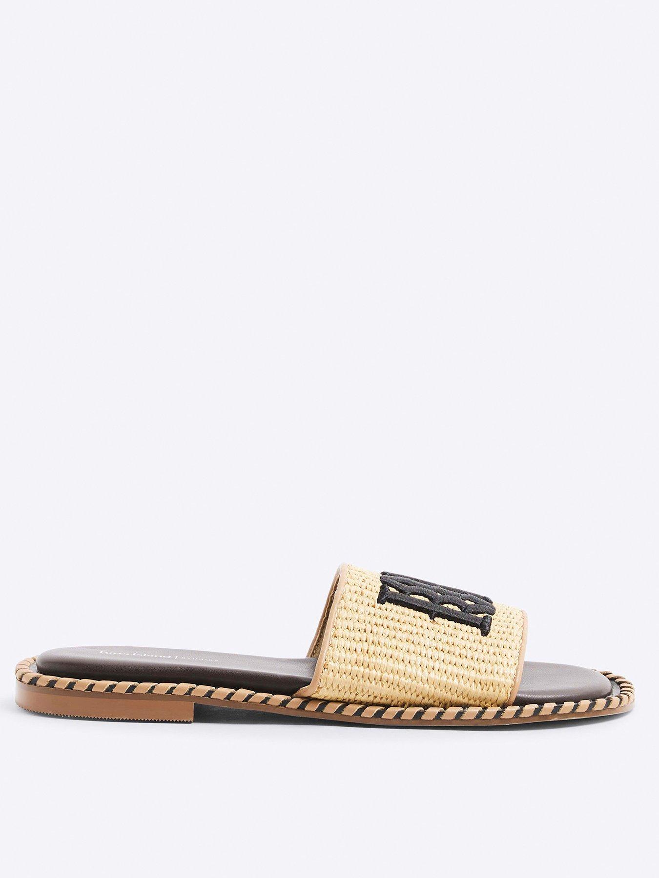  image of river-island-raffia-flat-sandal-brown