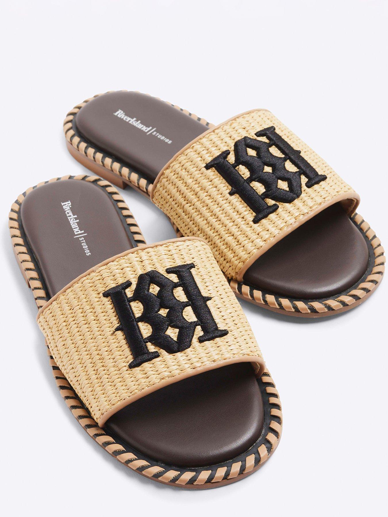  image of river-island-raffia-flat-sandal-brown