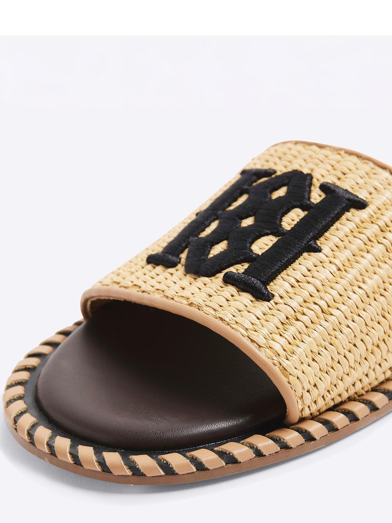  image of river-island-raffia-flat-sandal-brown