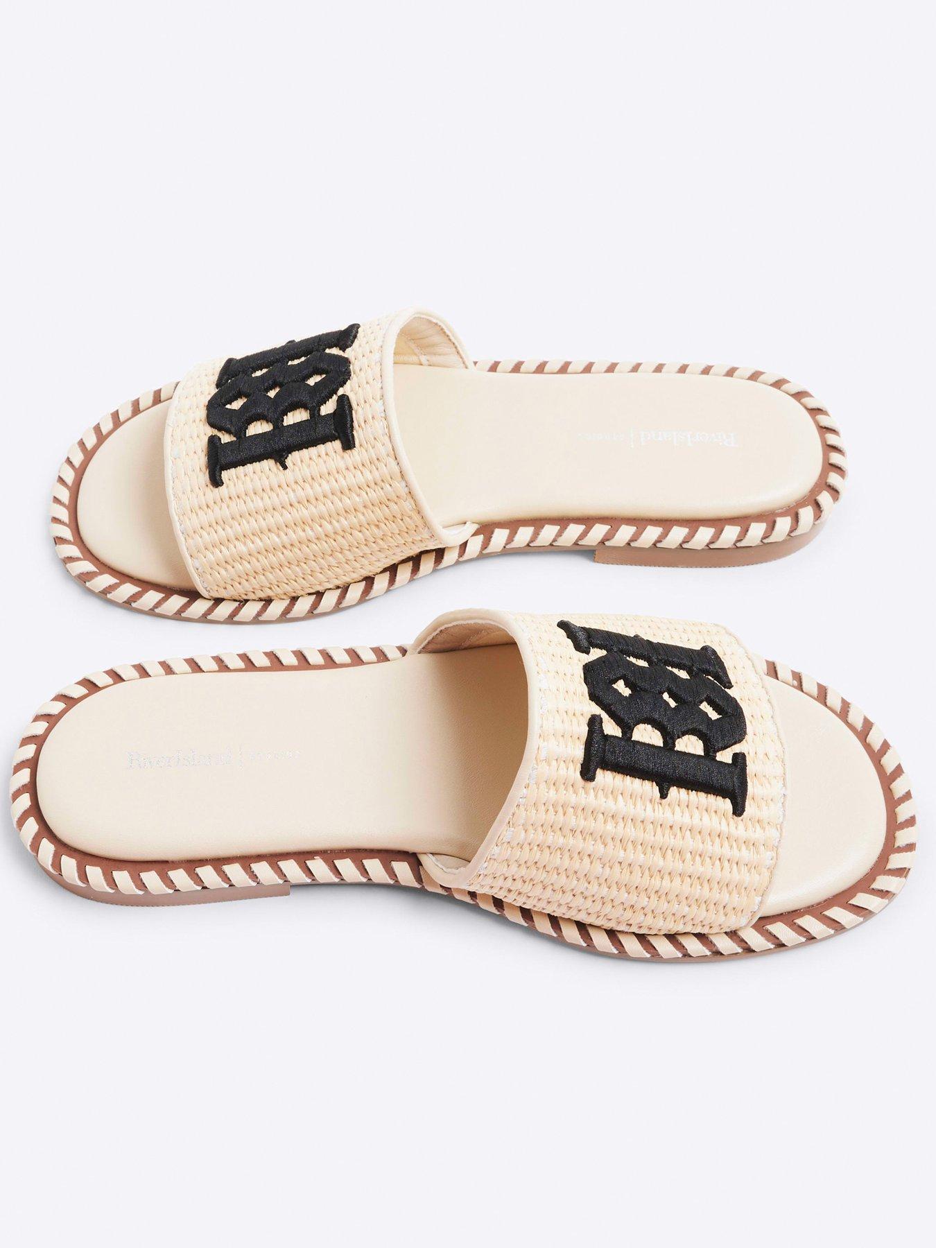  image of river-island-raffia-flat-sandal-beige