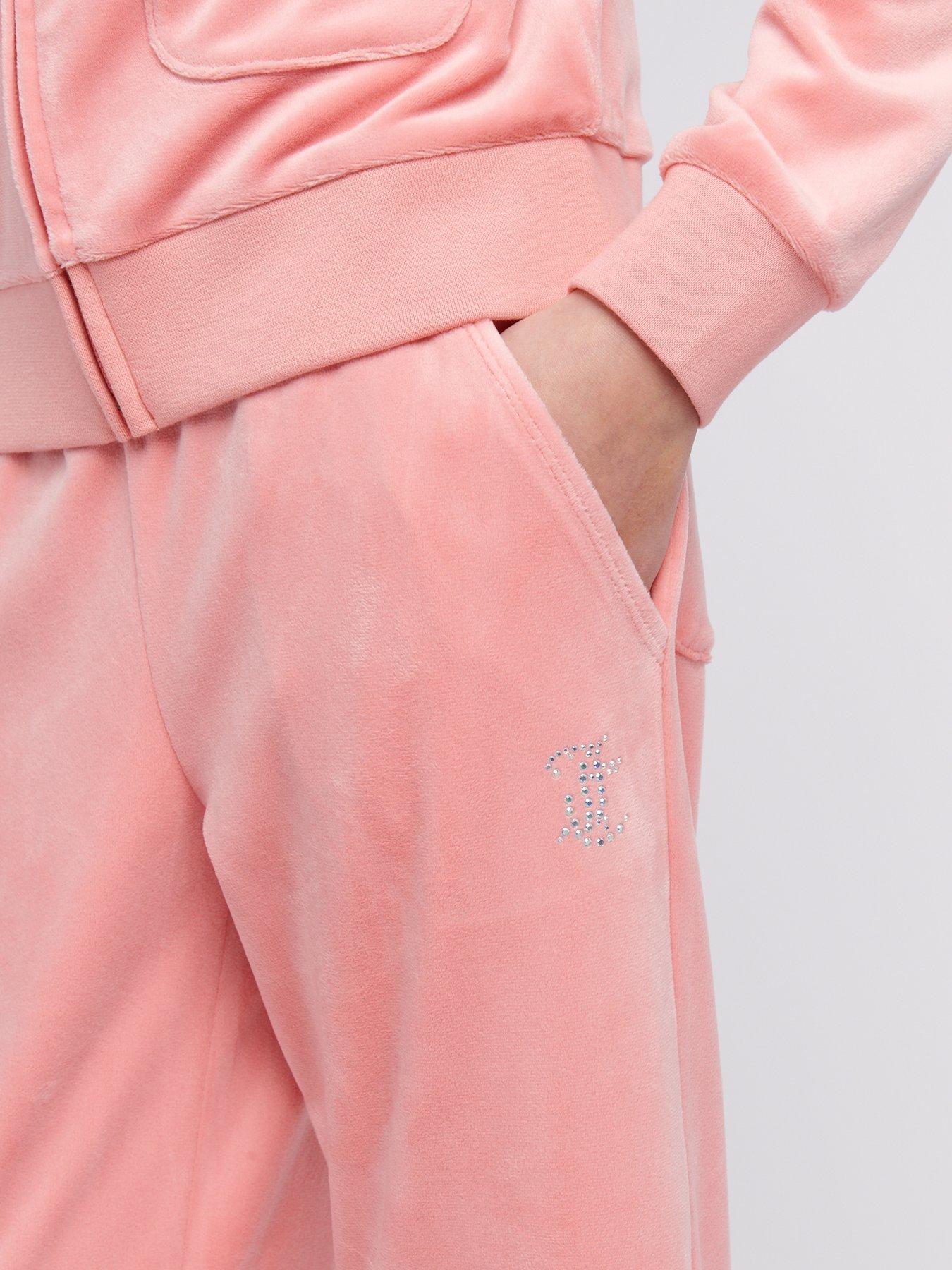 Image 4 of 7 of Juicy Couture Girls Popper Straight Leg Joggers - Light Orange