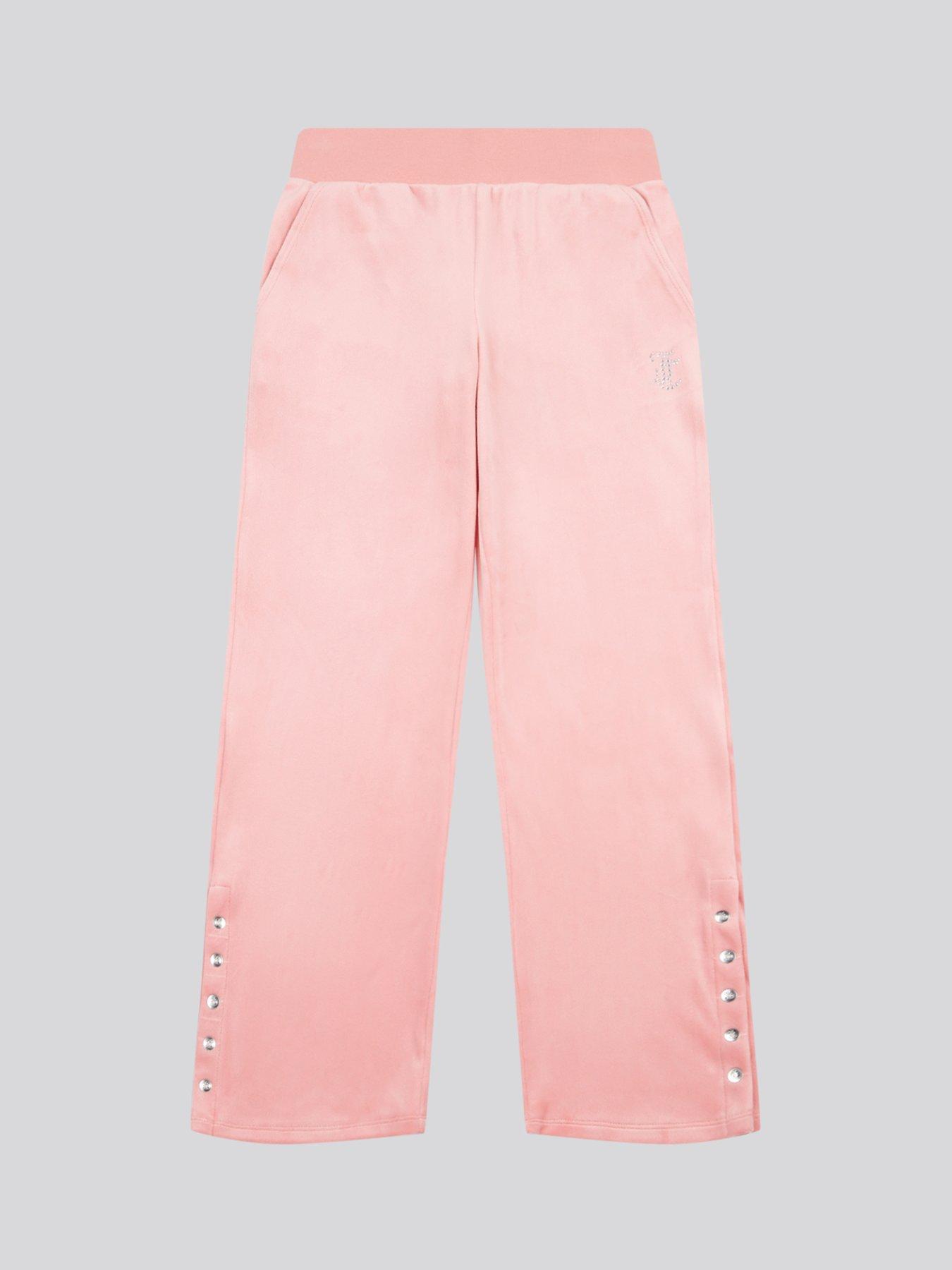 Image 6 of 7 of Juicy Couture Girls Popper Straight Leg Joggers - Light Orange