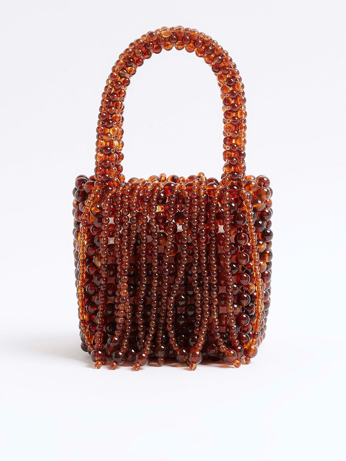  image of river-island-waterfall-pearl-bag-brown